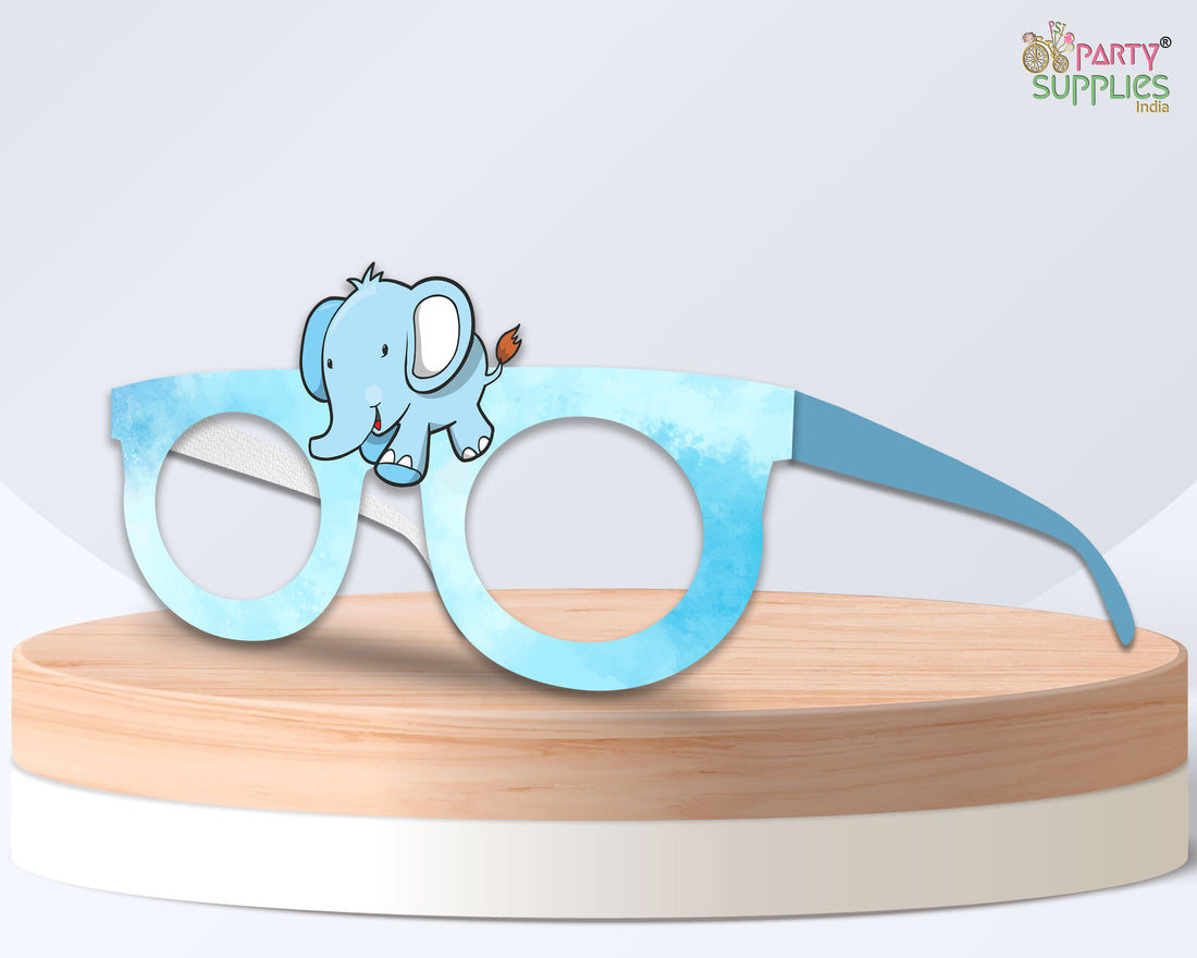Blue Elephant theme Birthday Party glasses