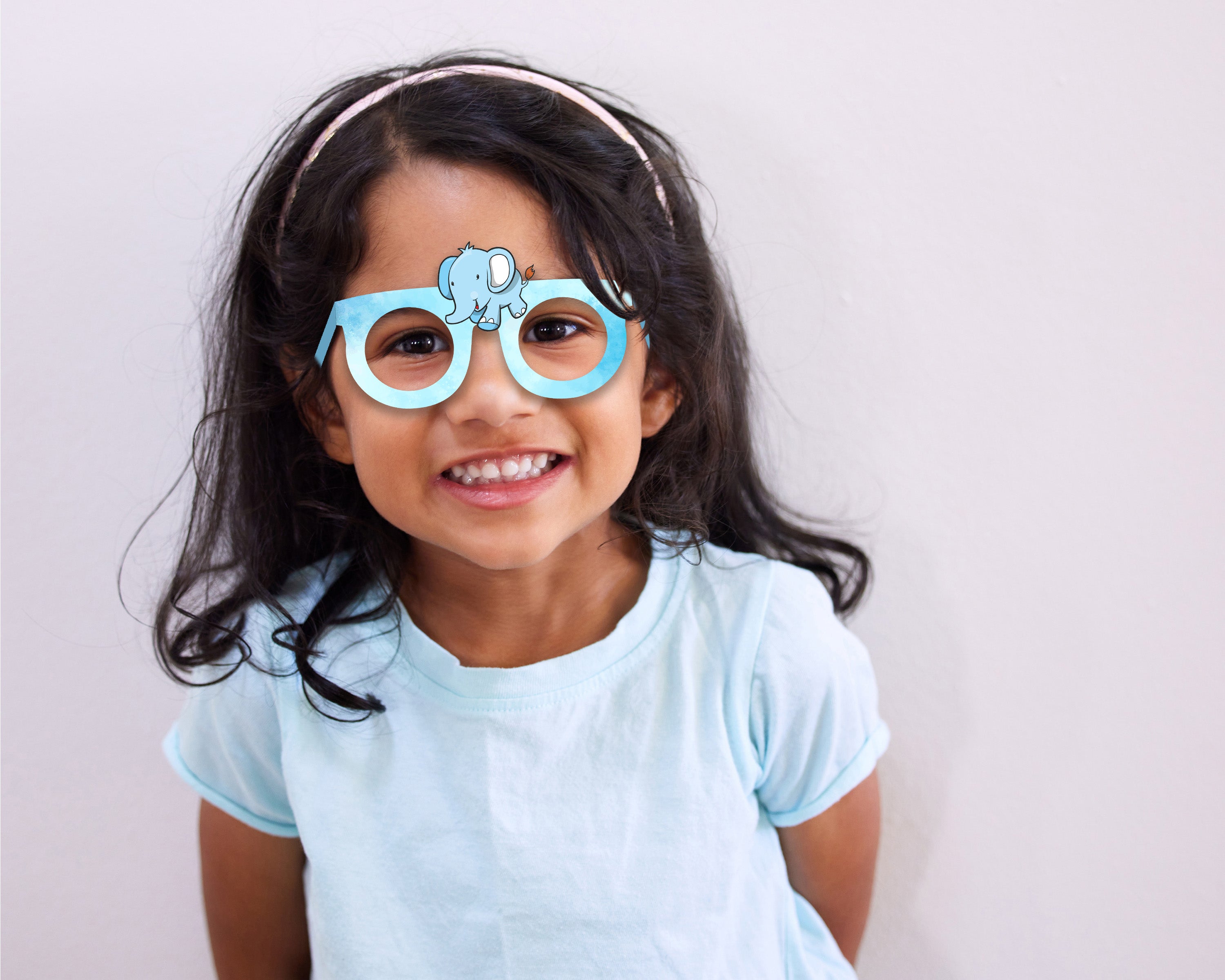 Blue Elephant theme Birthday Party glasses