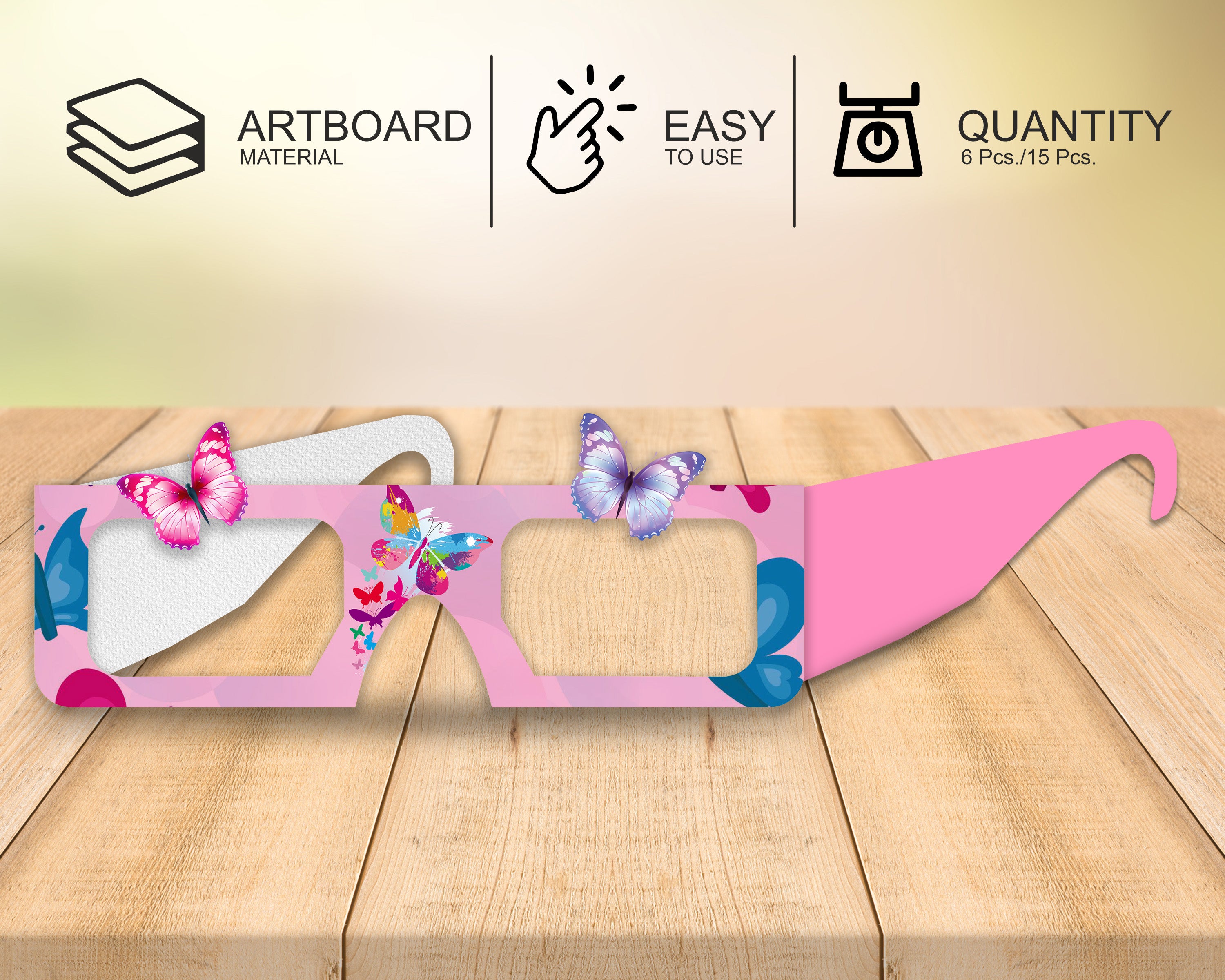 Butterfly theme Birthday Party glasses