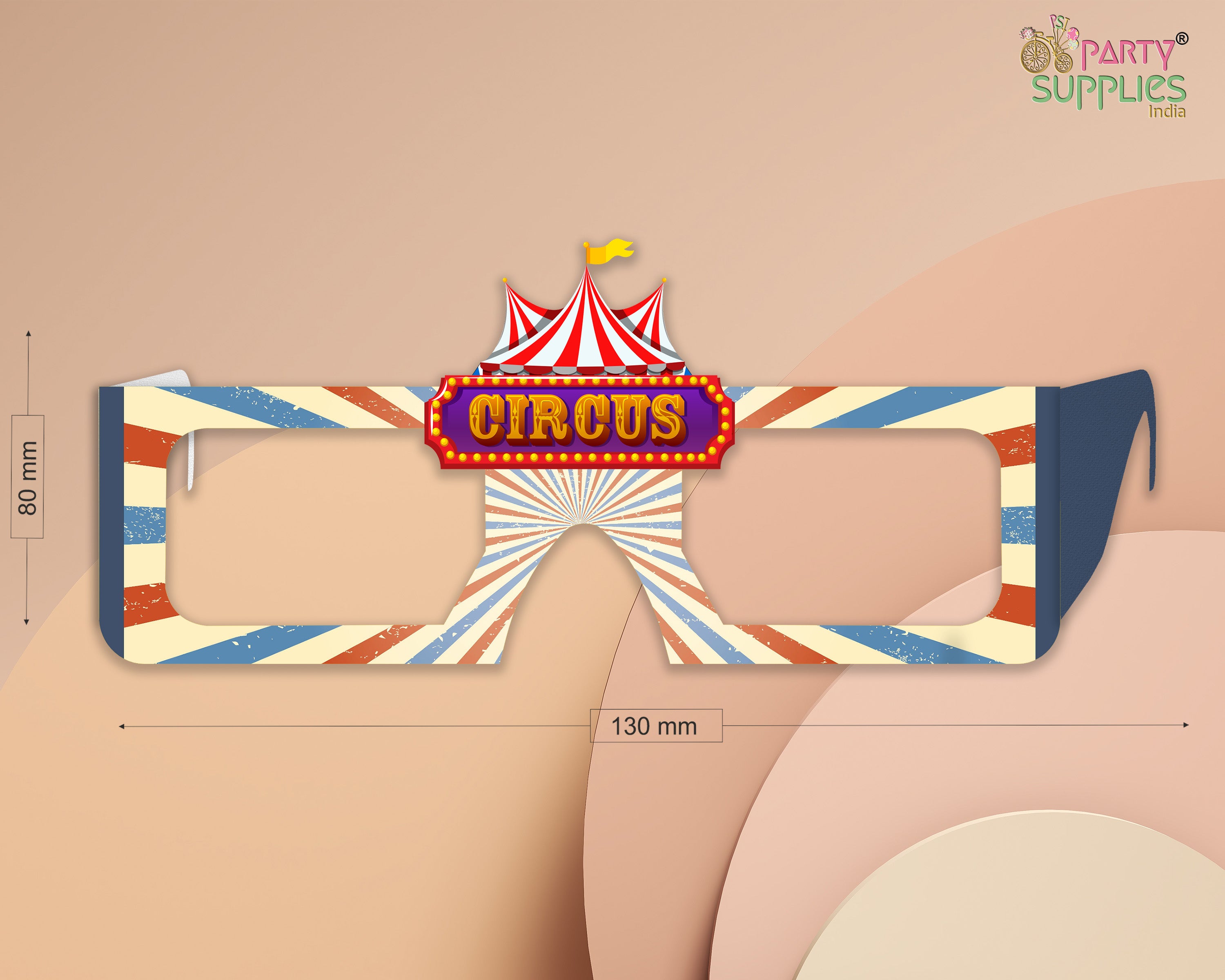 Circus theme Birthday Party glasses