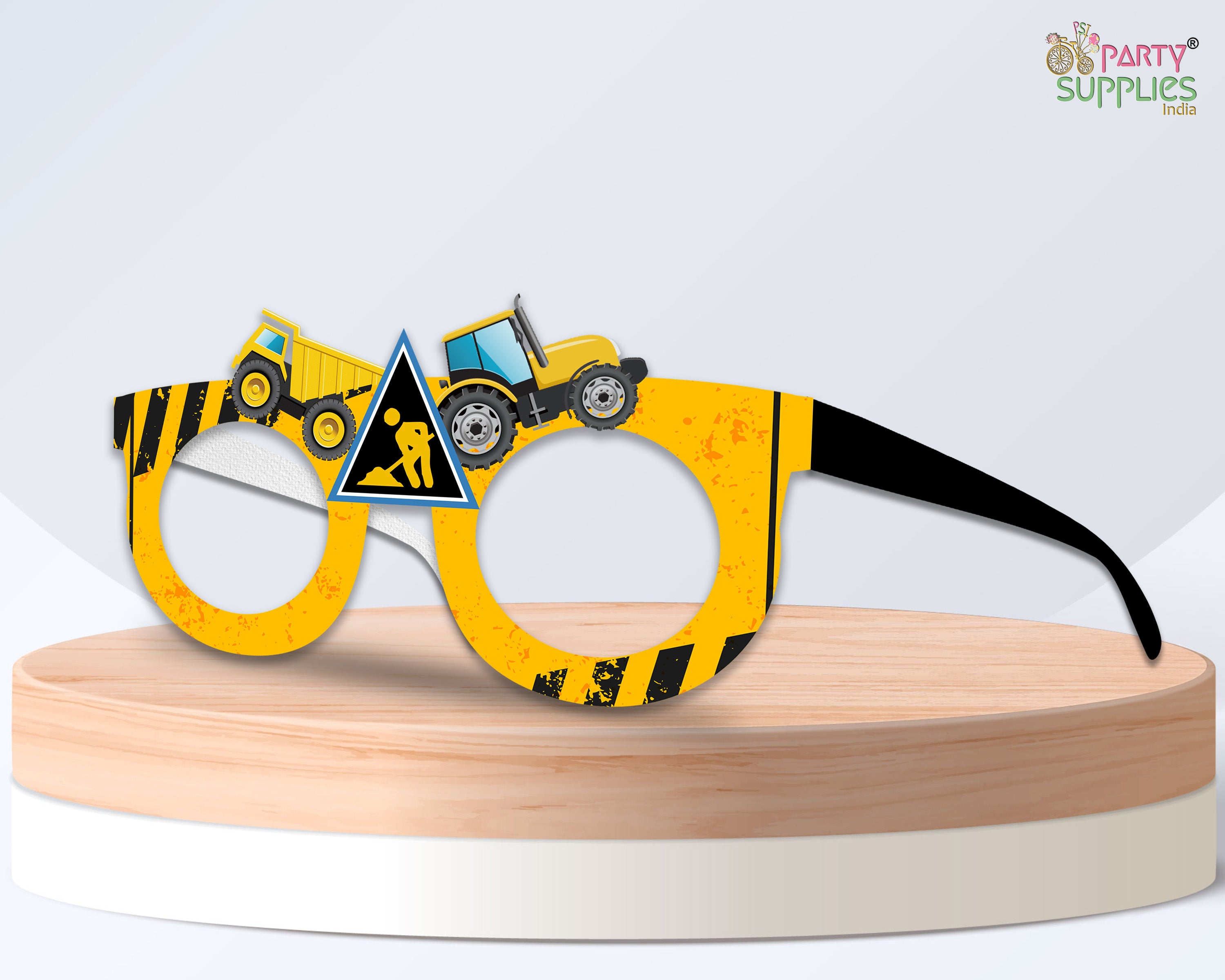 Construction theme Birthday Party glasses