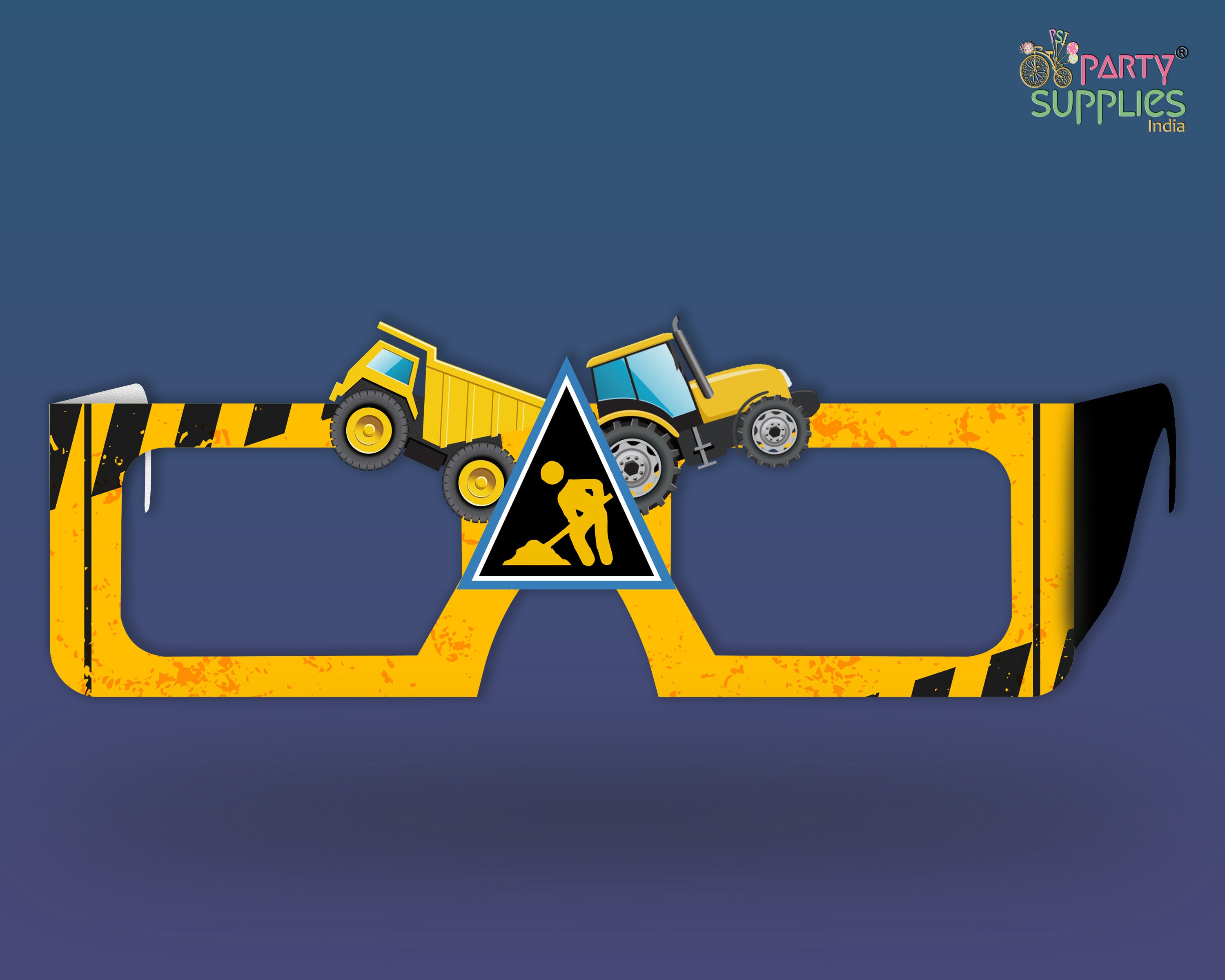 Construction theme Birthday Party glasses