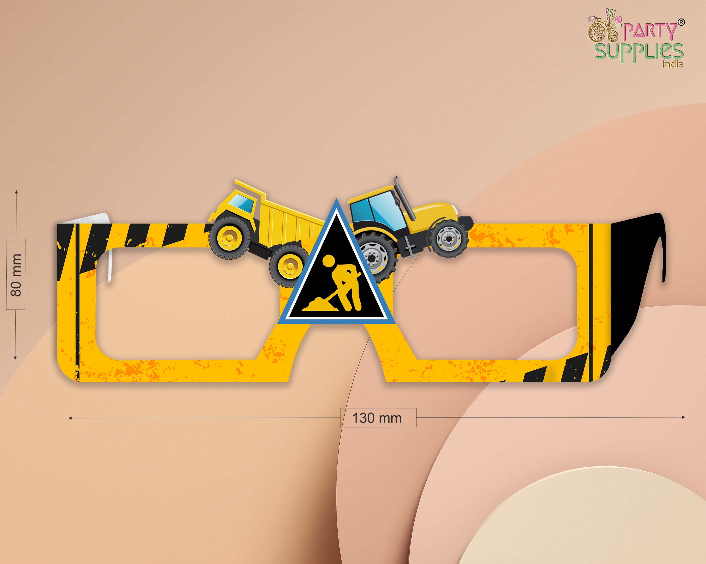 Construction theme Birthday Party glasses