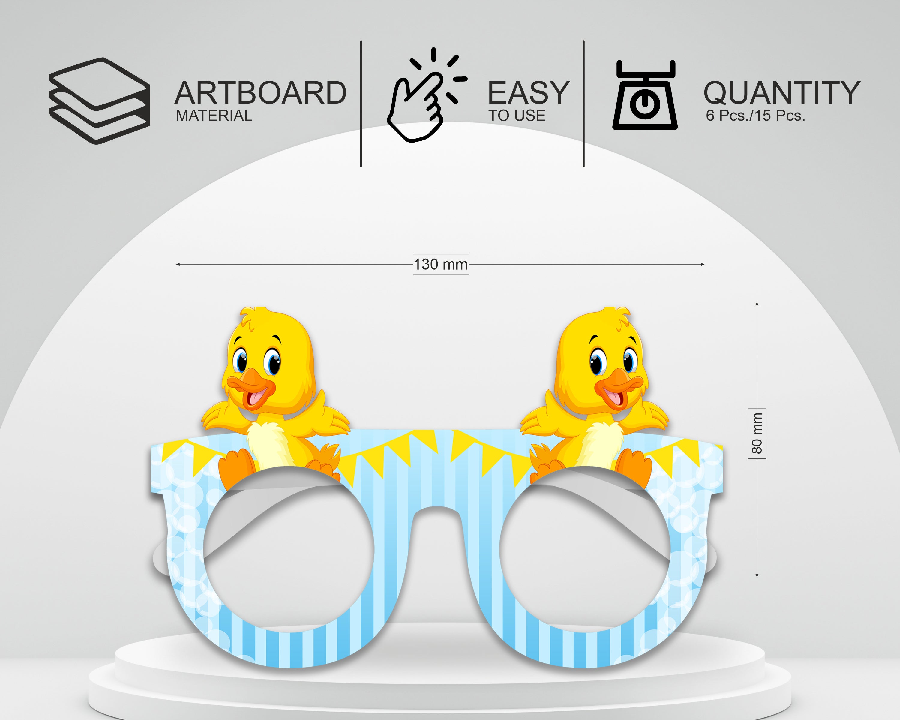Duck Boy Theme Birthday Party Glasses