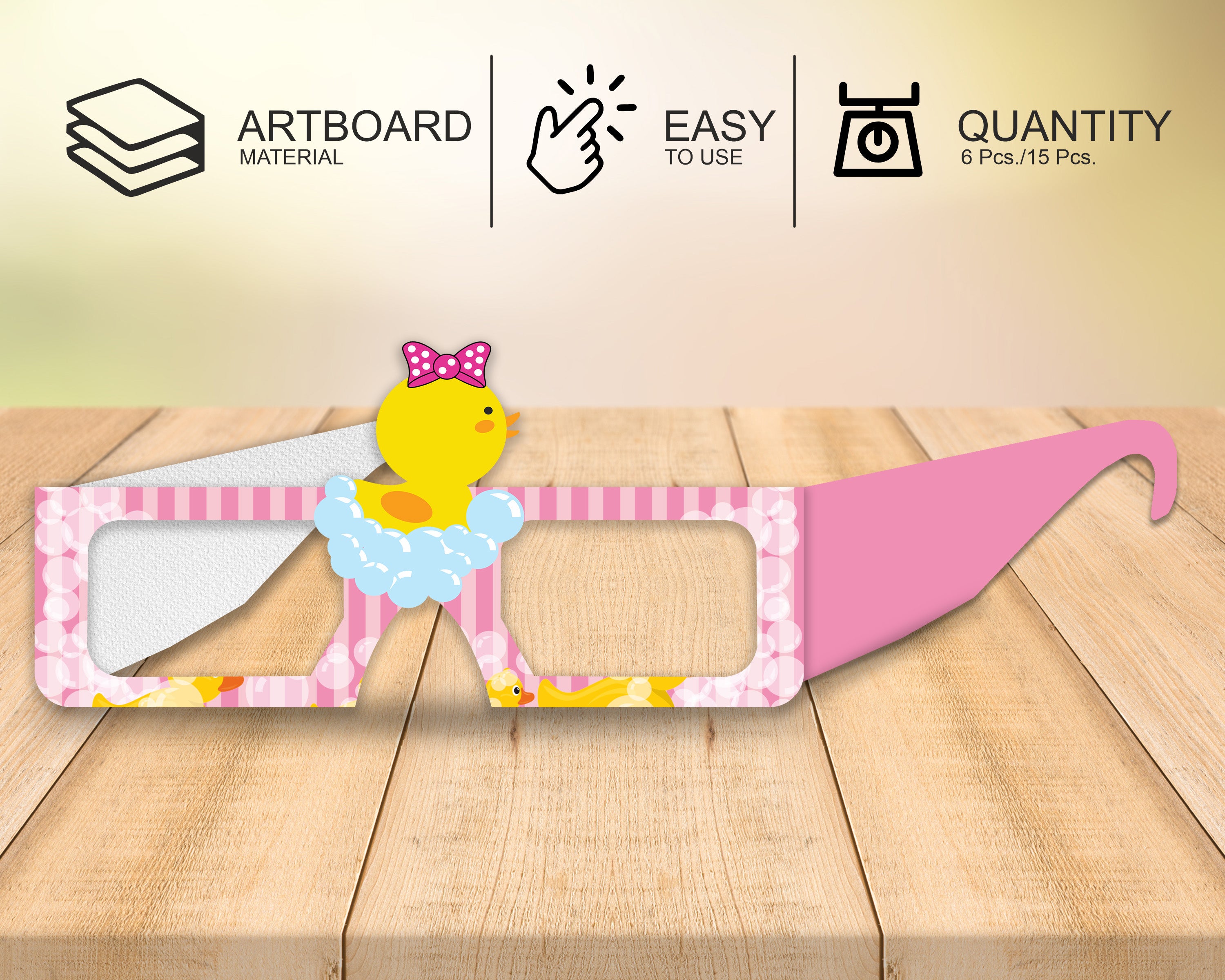 Duck Girl theme Birthday Party glasses