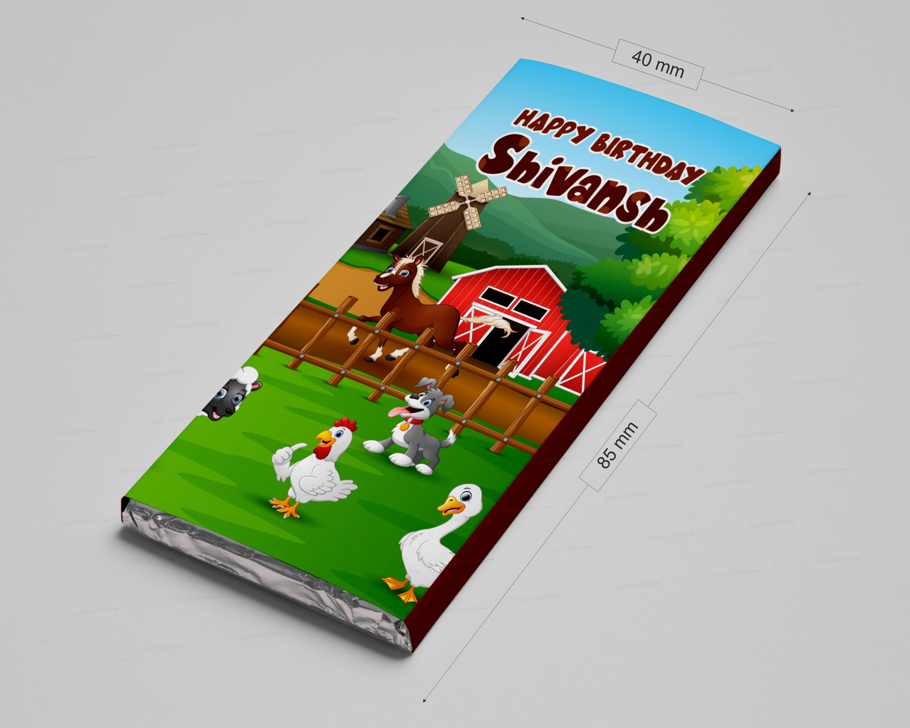 Farm Theme Home Made Chocolate Return Gifts