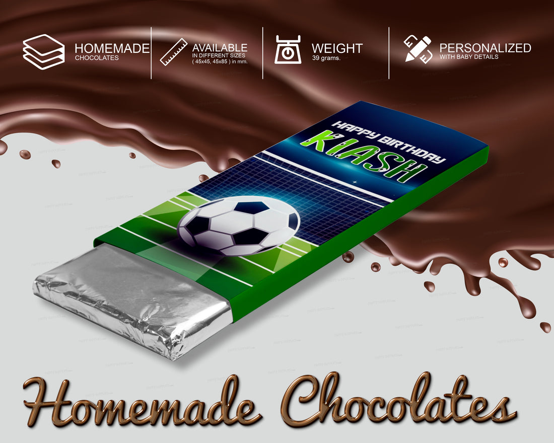 PSI Football Theme Home Made Chocolate Return Gifts
