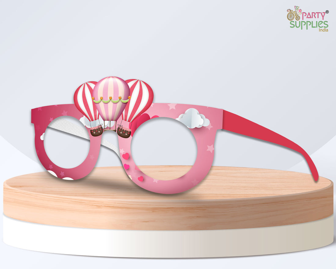 Hot Air Girl theme Birthday Party glasses