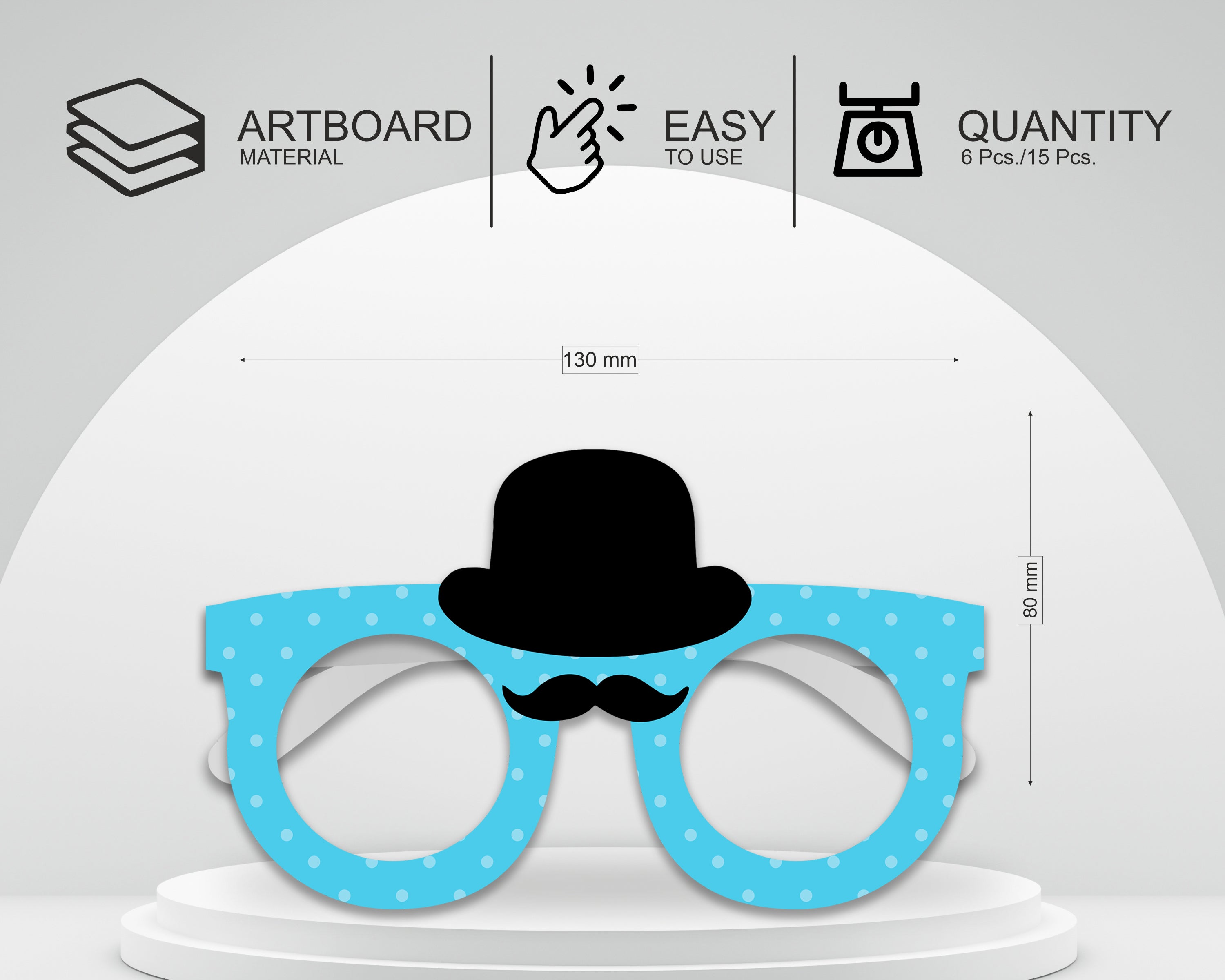 Little Man theme Birthday Party glasses