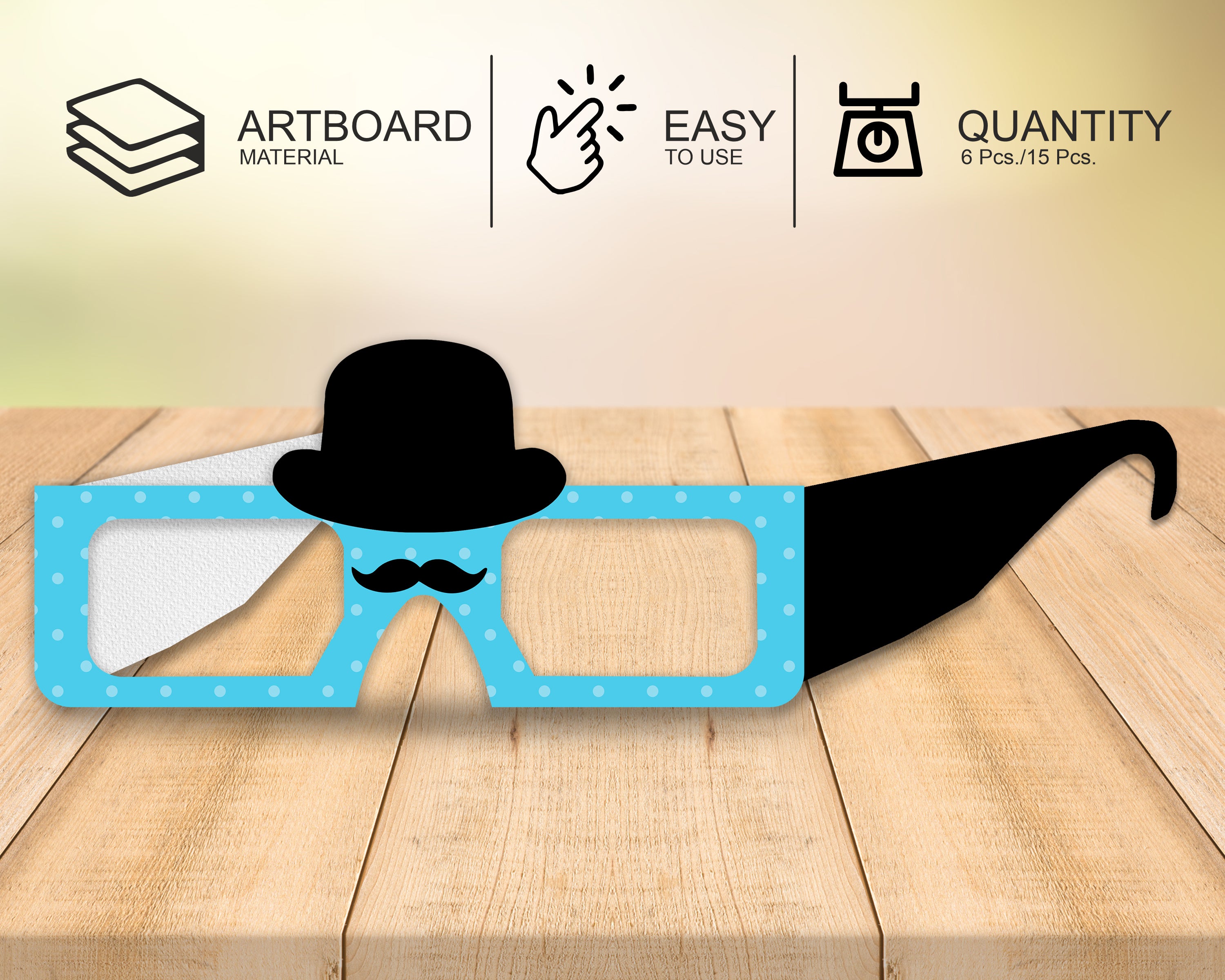 Little Man theme Birthday Party glasses