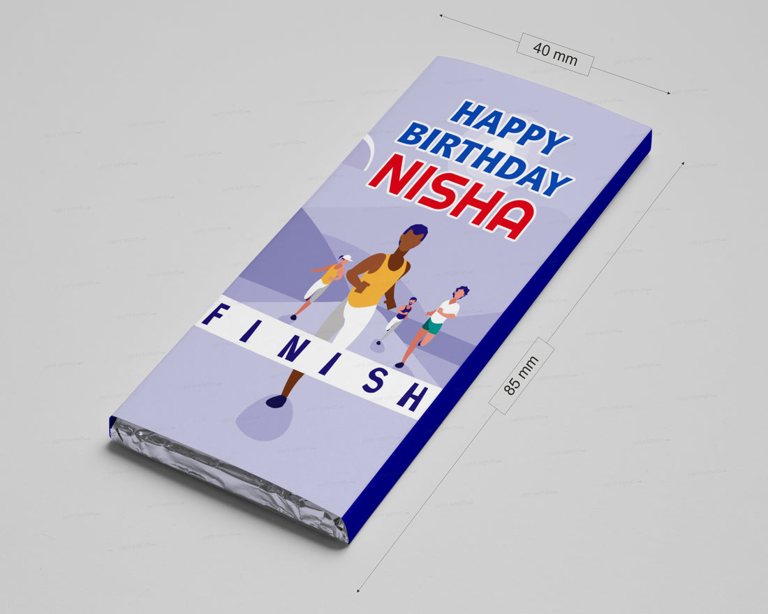 Marathon Theme Home Made Chocolate Return Gifts