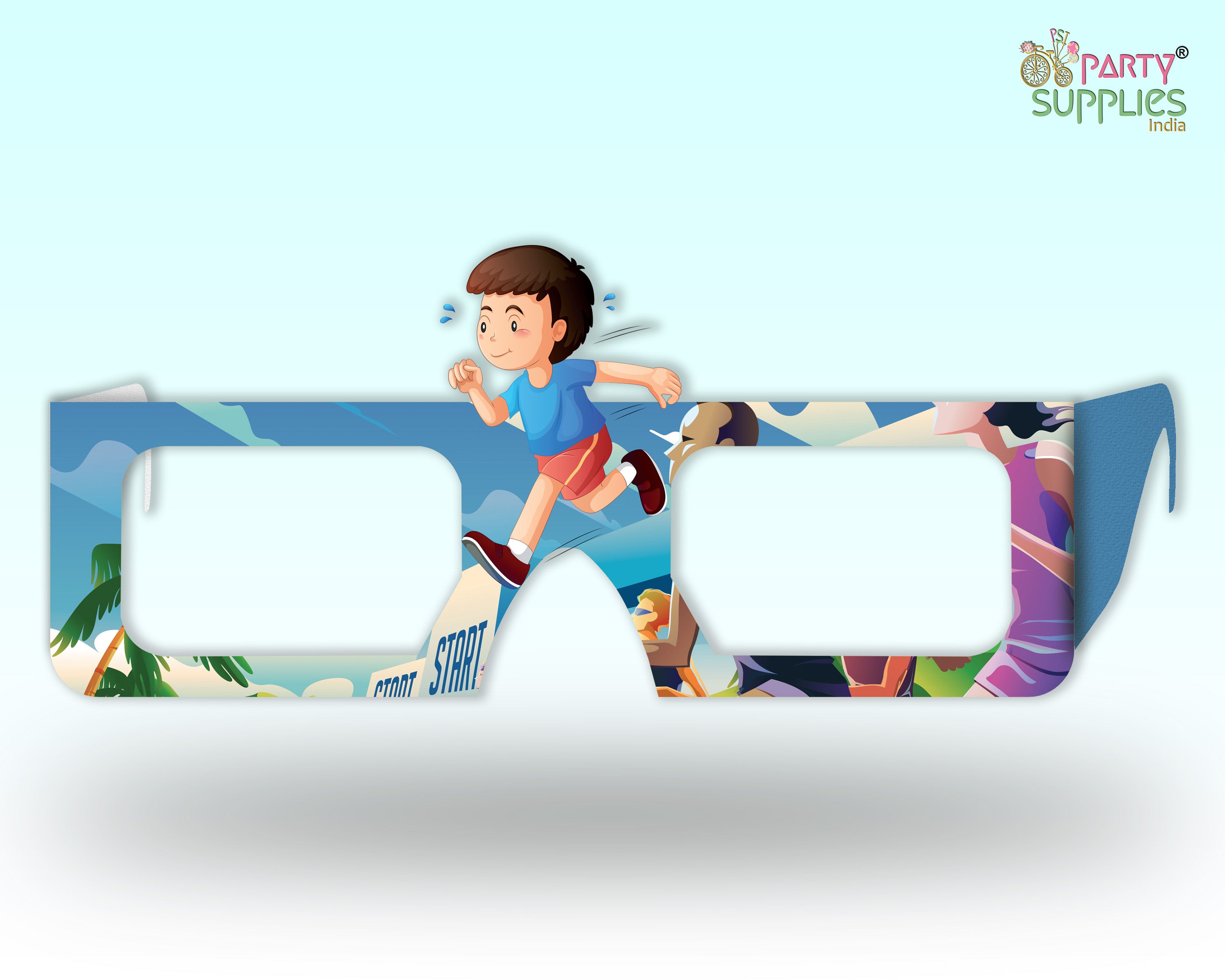 Marathon theme Birthday Party glasses