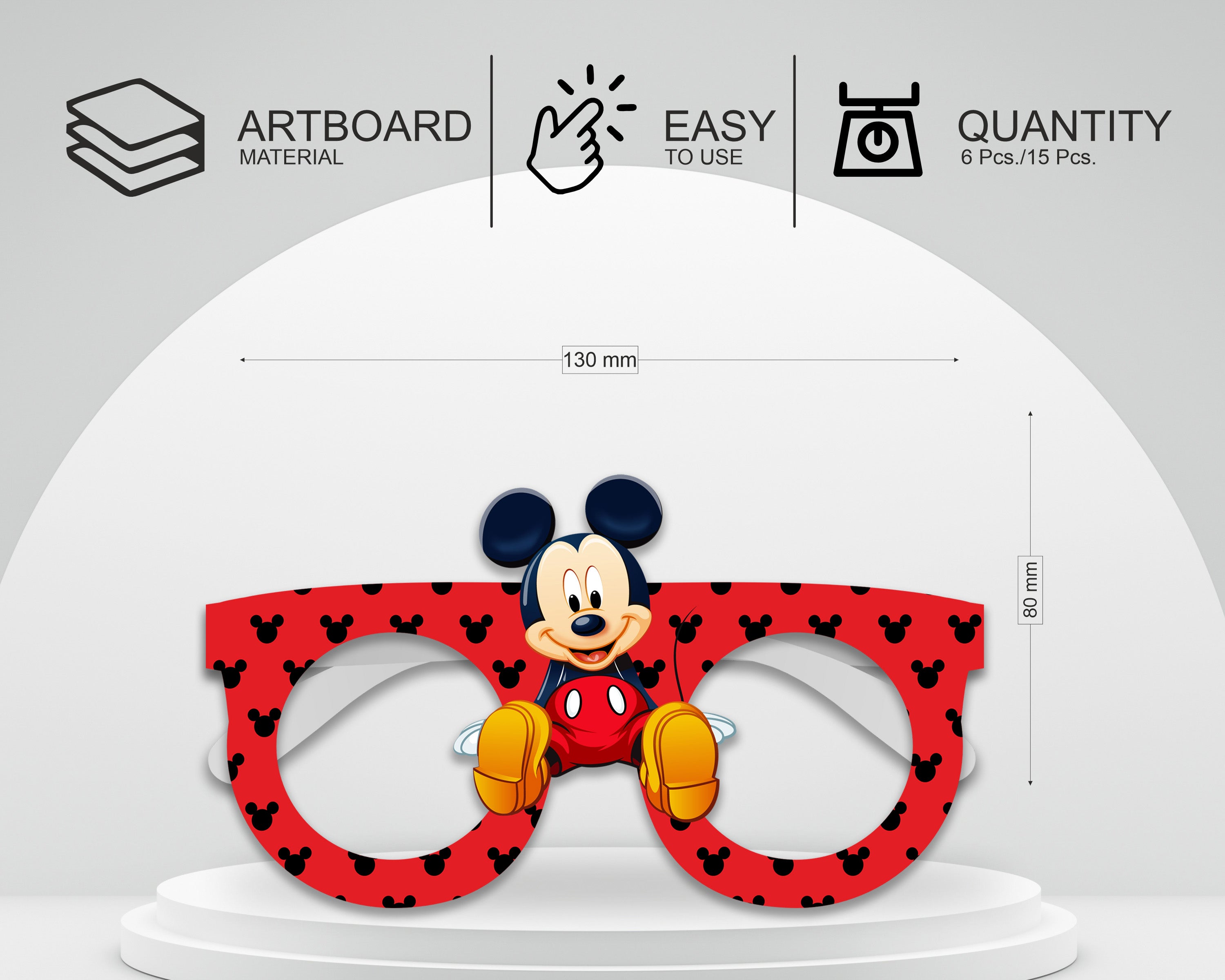 Mickey theme Birthday Party glasses