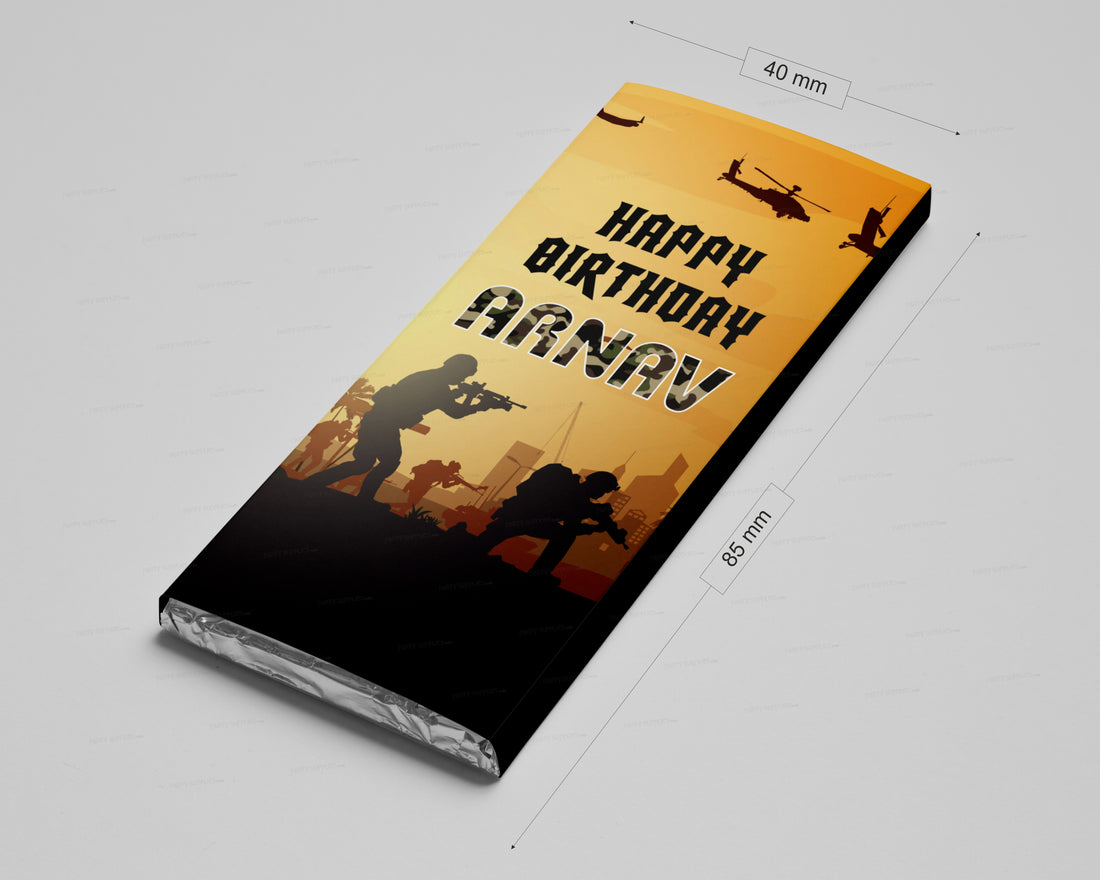 Military Theme Home Made Chocolate Return Gifts