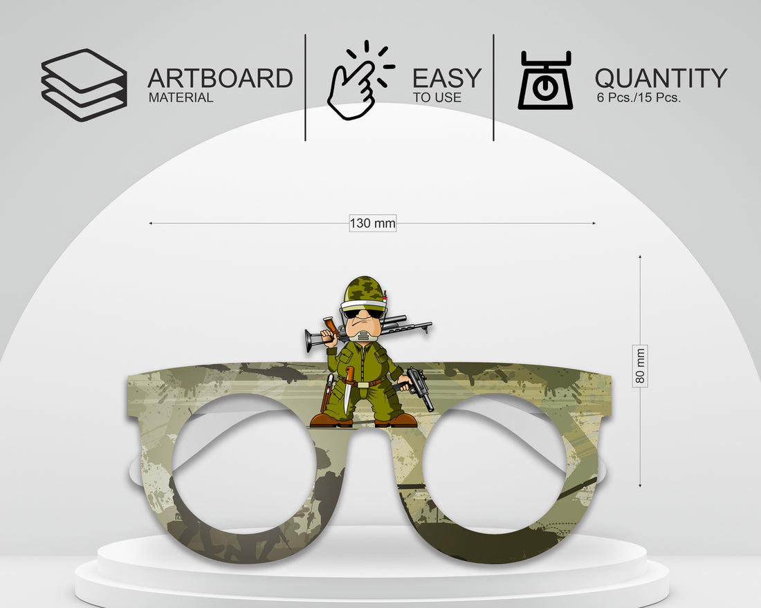 Military theme Birthday Party glasses