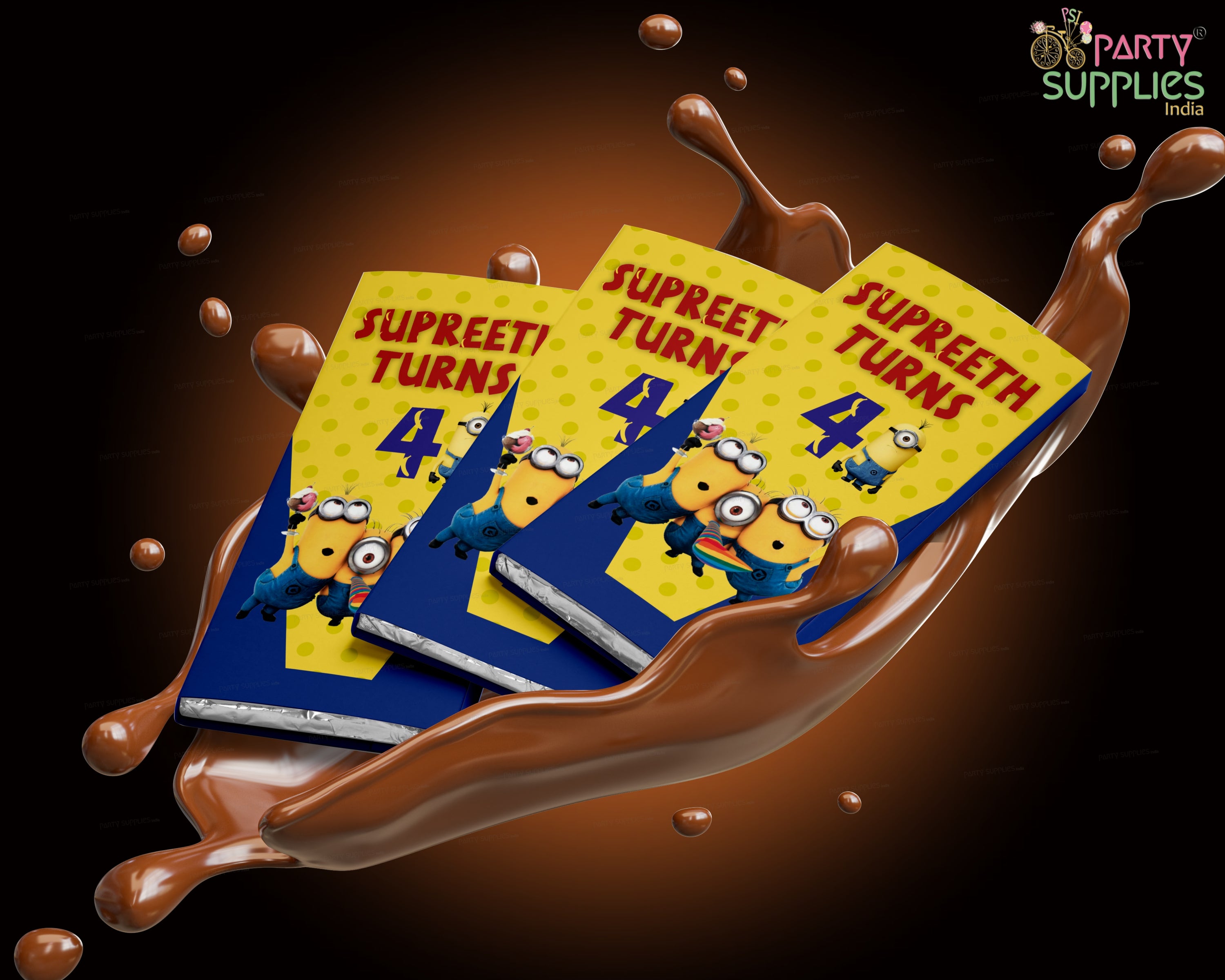 Minions Theme Home Made Chocolate Return Gifts