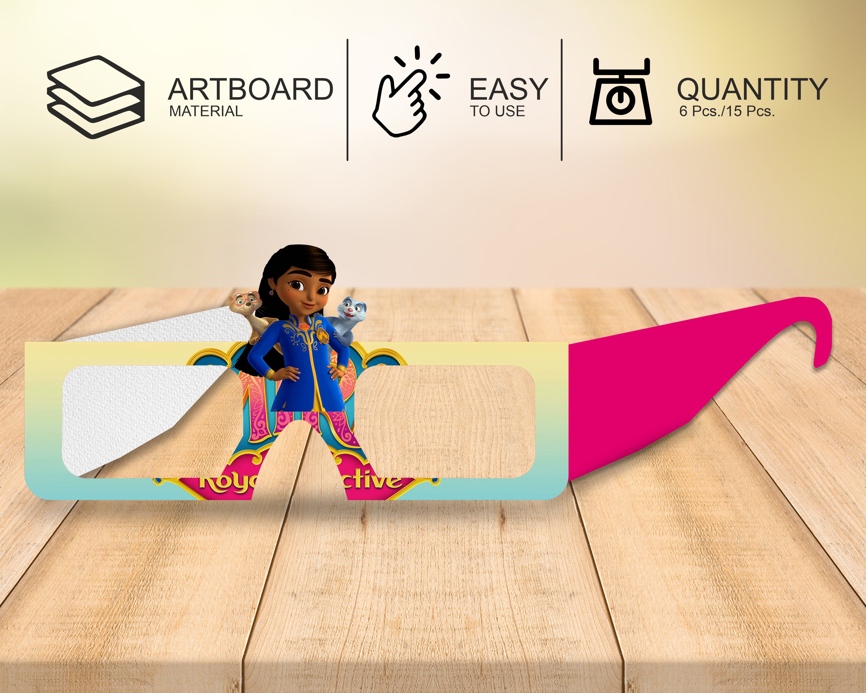 Mira The Royal Detective theme Birthday Party glasses