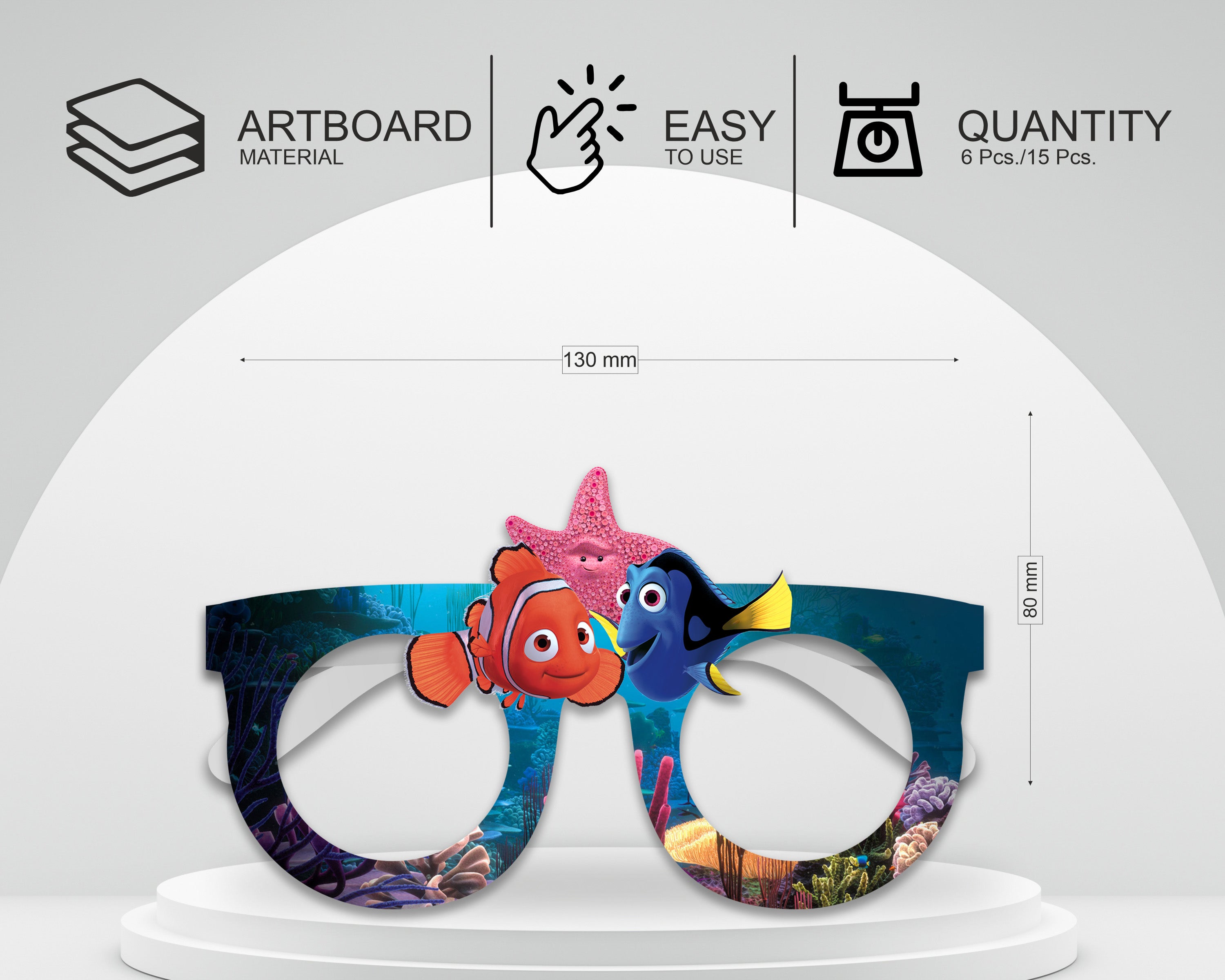 Nemo And Dory theme Birthday Party glasses