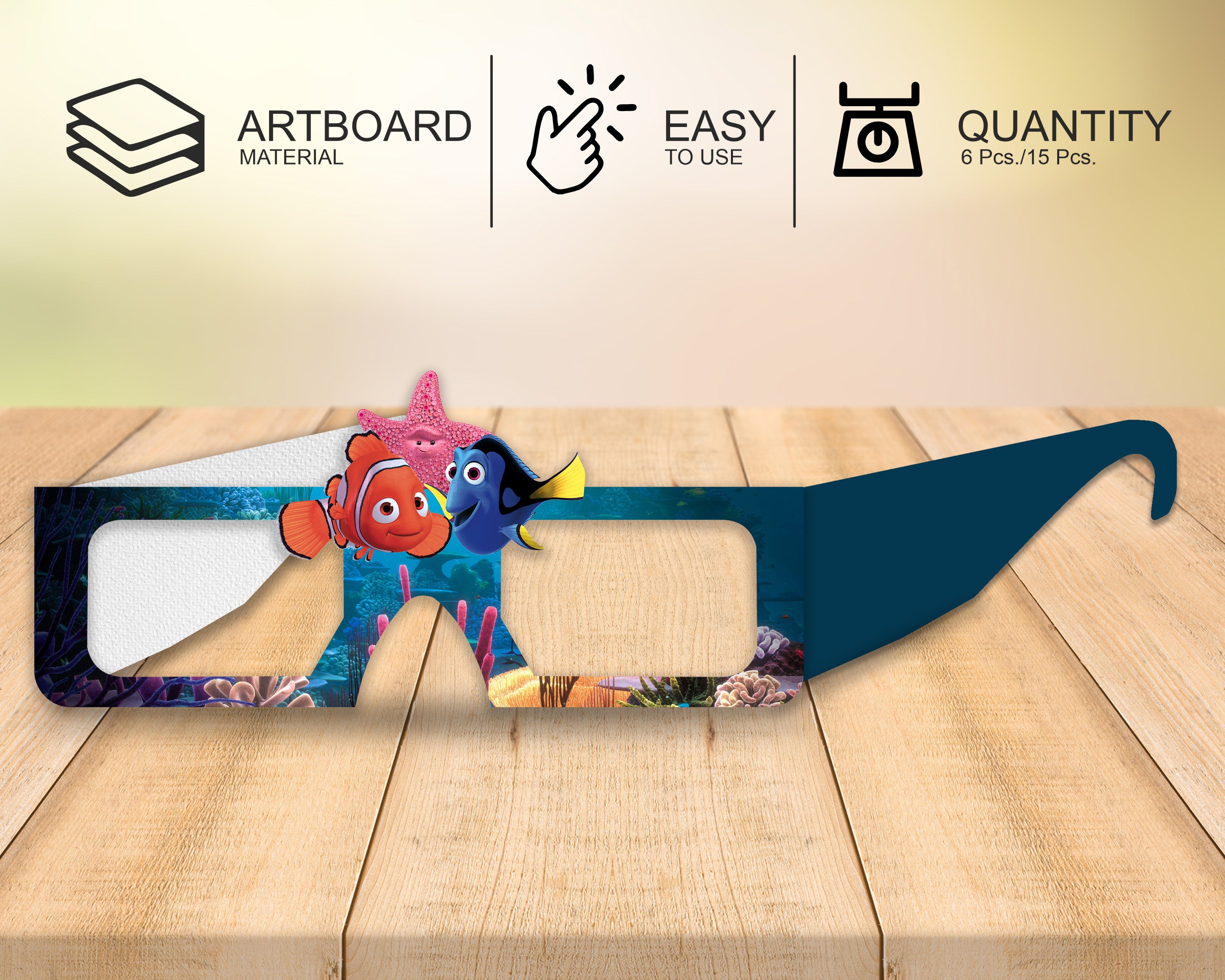 Nemo And Dory theme Birthday Party glasses