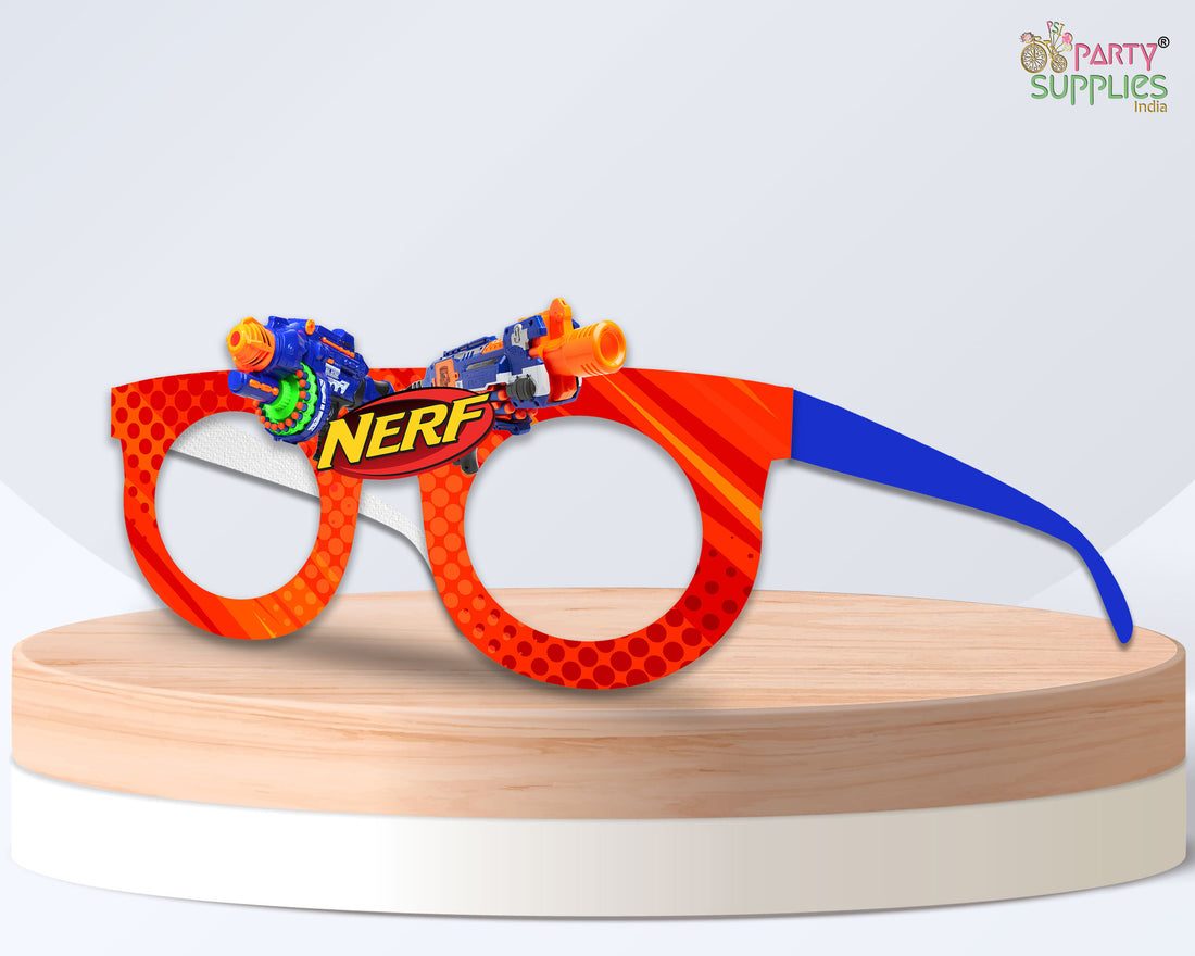 PSI Nerf theme Birthday Party glasses