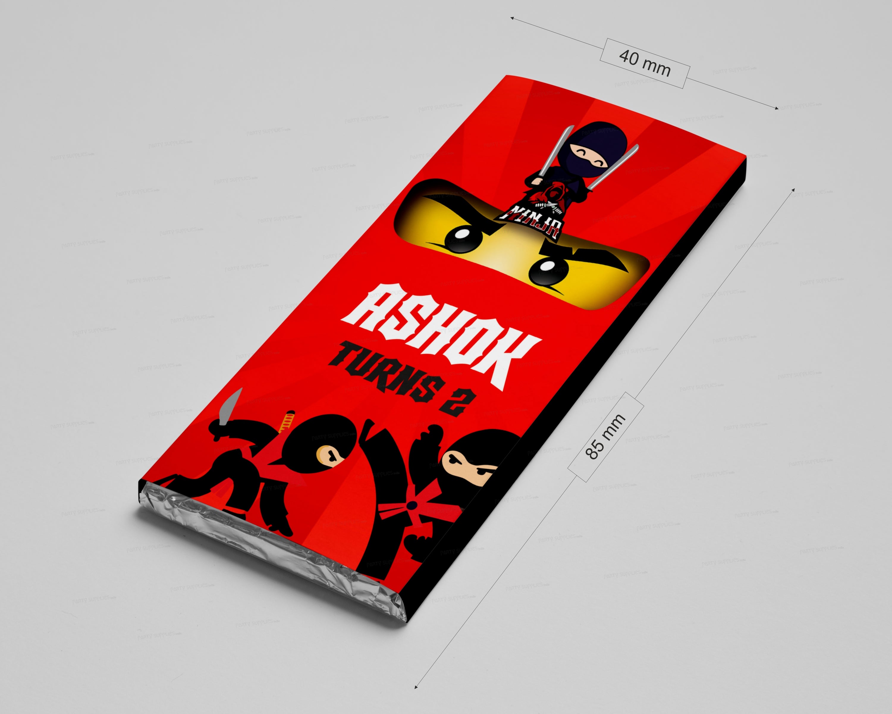 Ninja Theme Home Made Chocolate Return Gifts