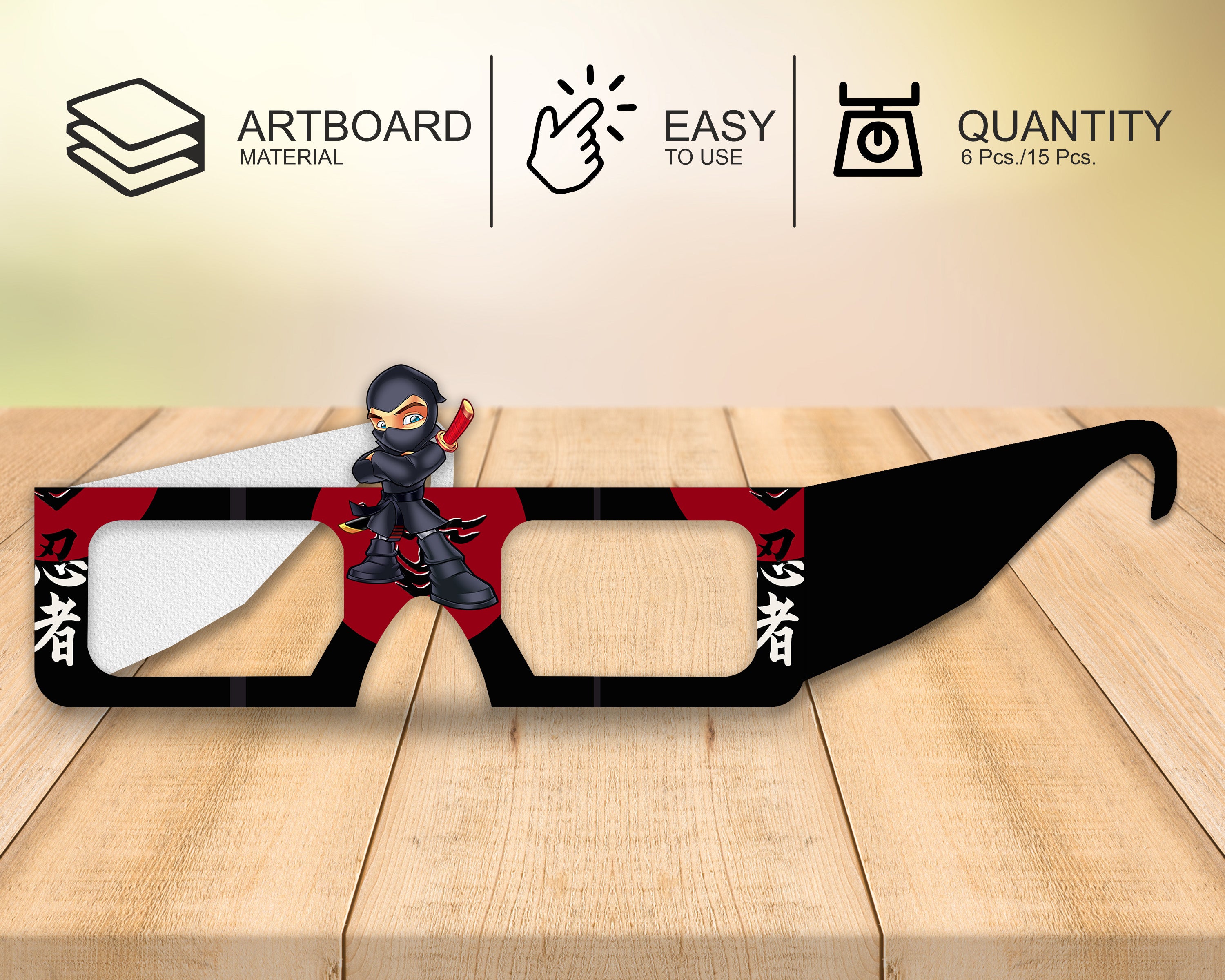 Ninja theme Birthday Party glasses