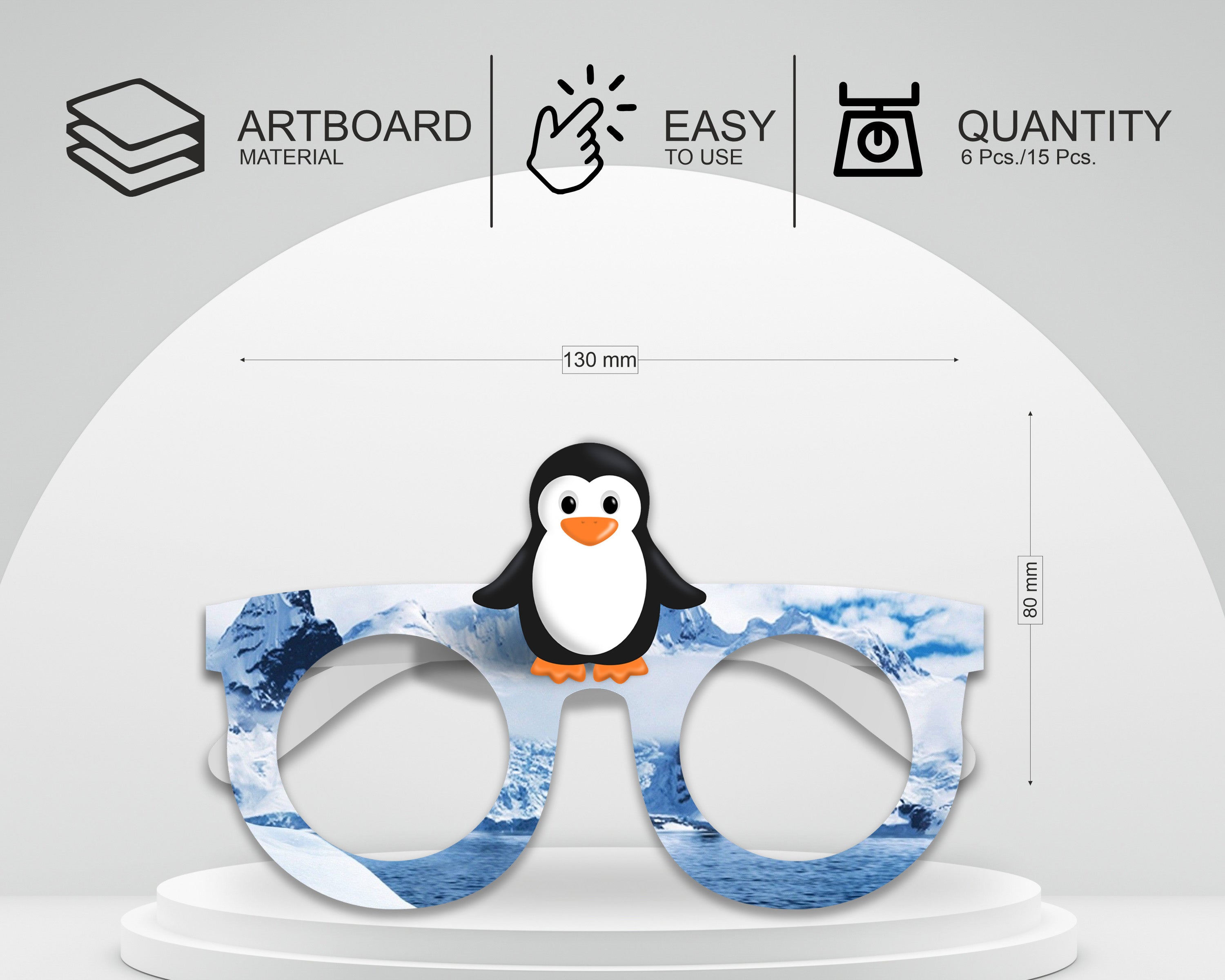 Penguin theme Birthday Party glasses