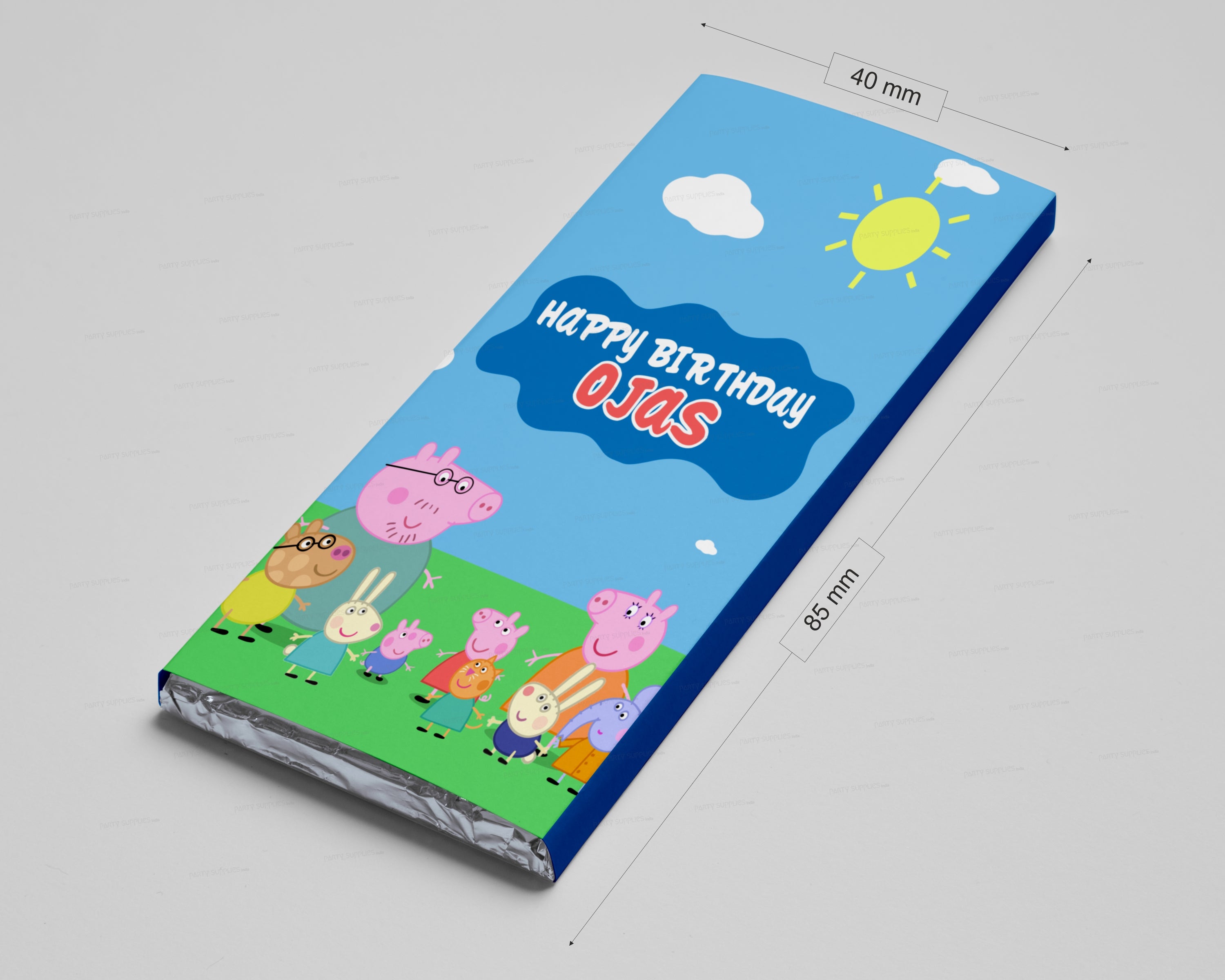 Peppa Pig Theme Home Made Chocolate Return Gifts