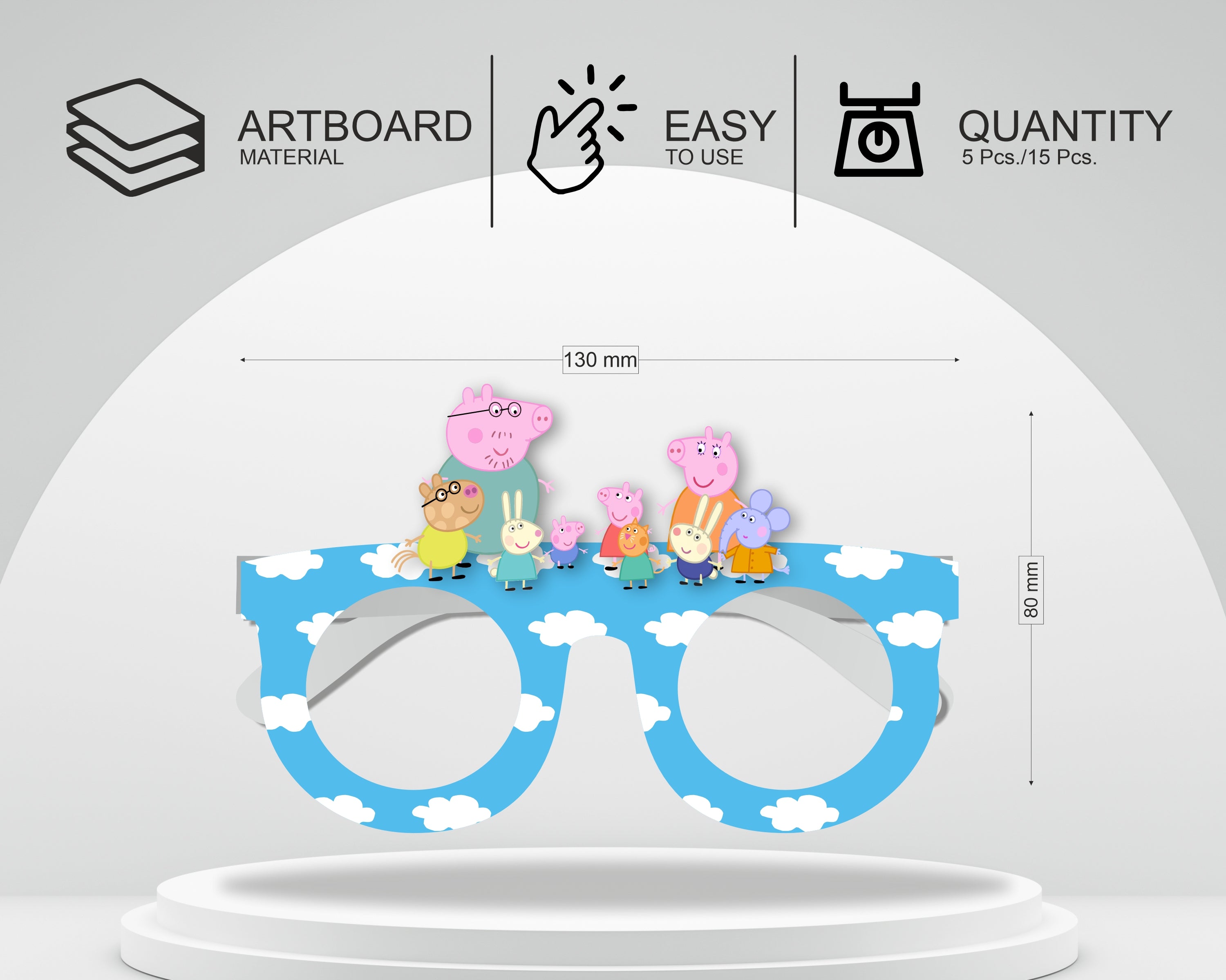 Peppa Pig theme Birthday Party glasses