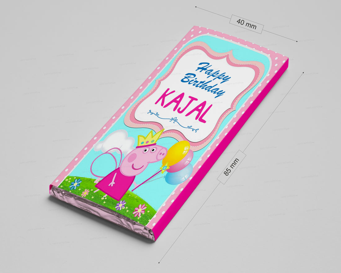 Peppa Pig Theme Personalized Home Made Chocolate Return Gifts