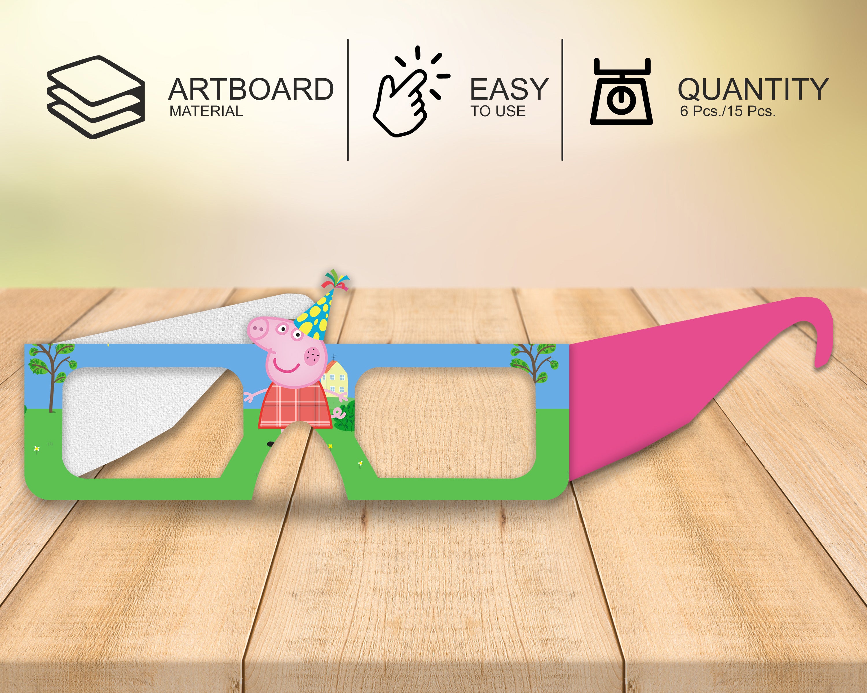 Peppa Pig theme Personalized Birthday Party glasses