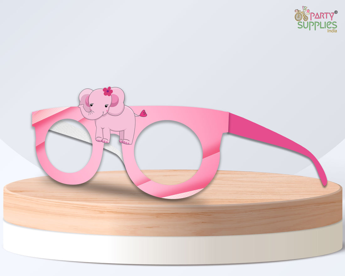 Pink Elephant theme Birthday Party glasses