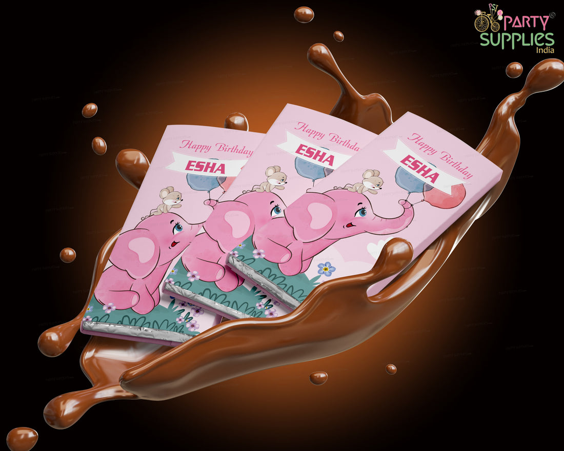 PSI Pink Eelephant Theme Home Made Chocolate Return Gifts