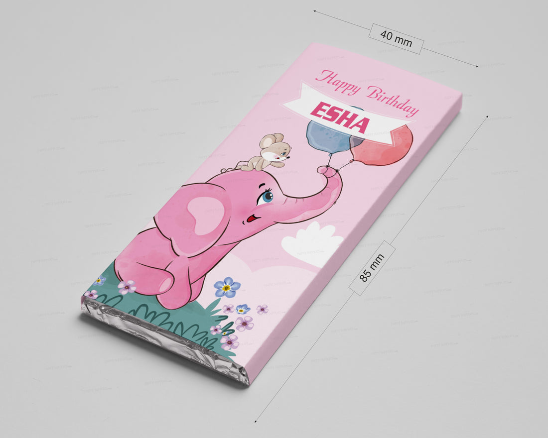 Pink Eelephant Theme Home Made Chocolate Return Gifts