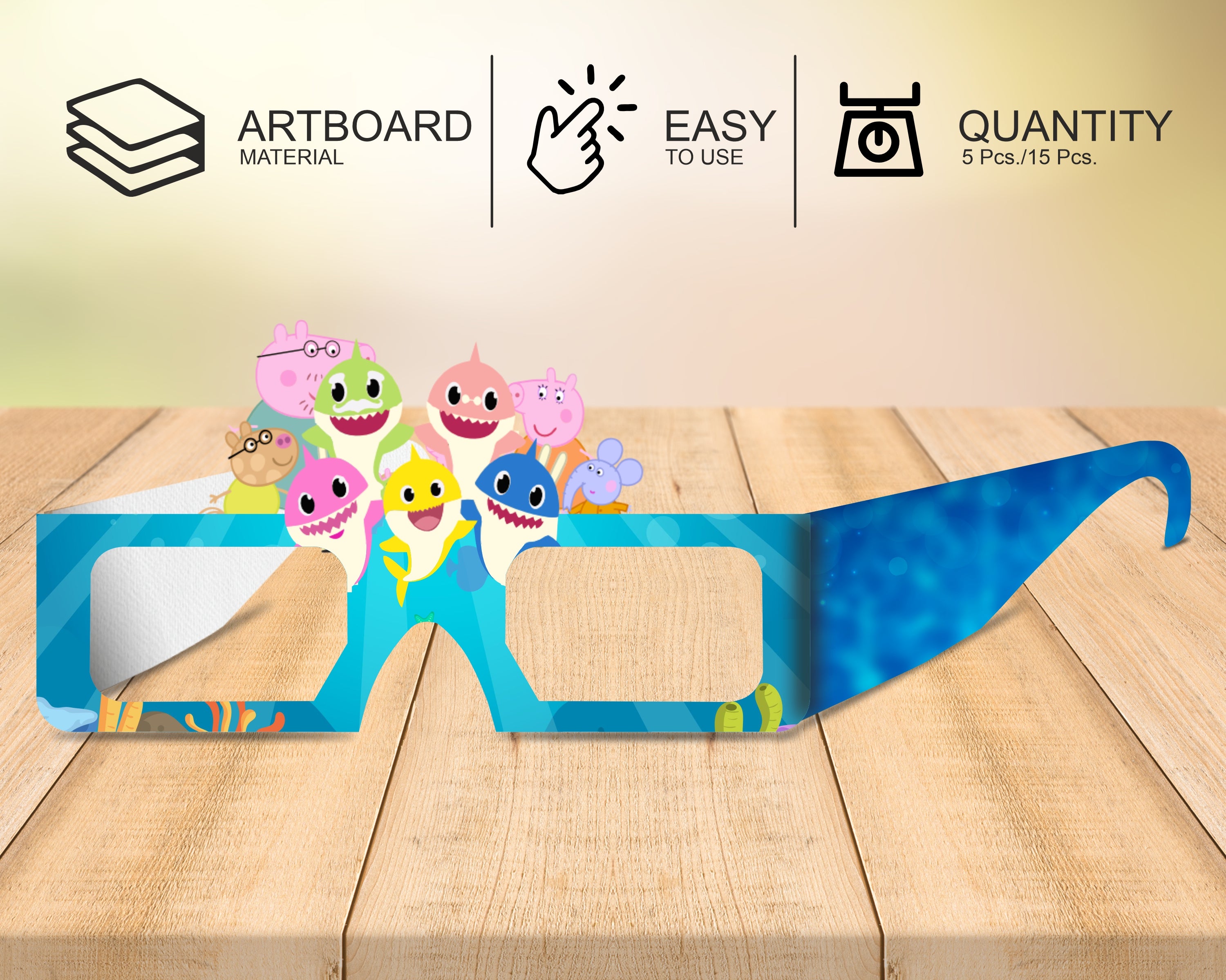 Shark Theme Birthday Party glasses