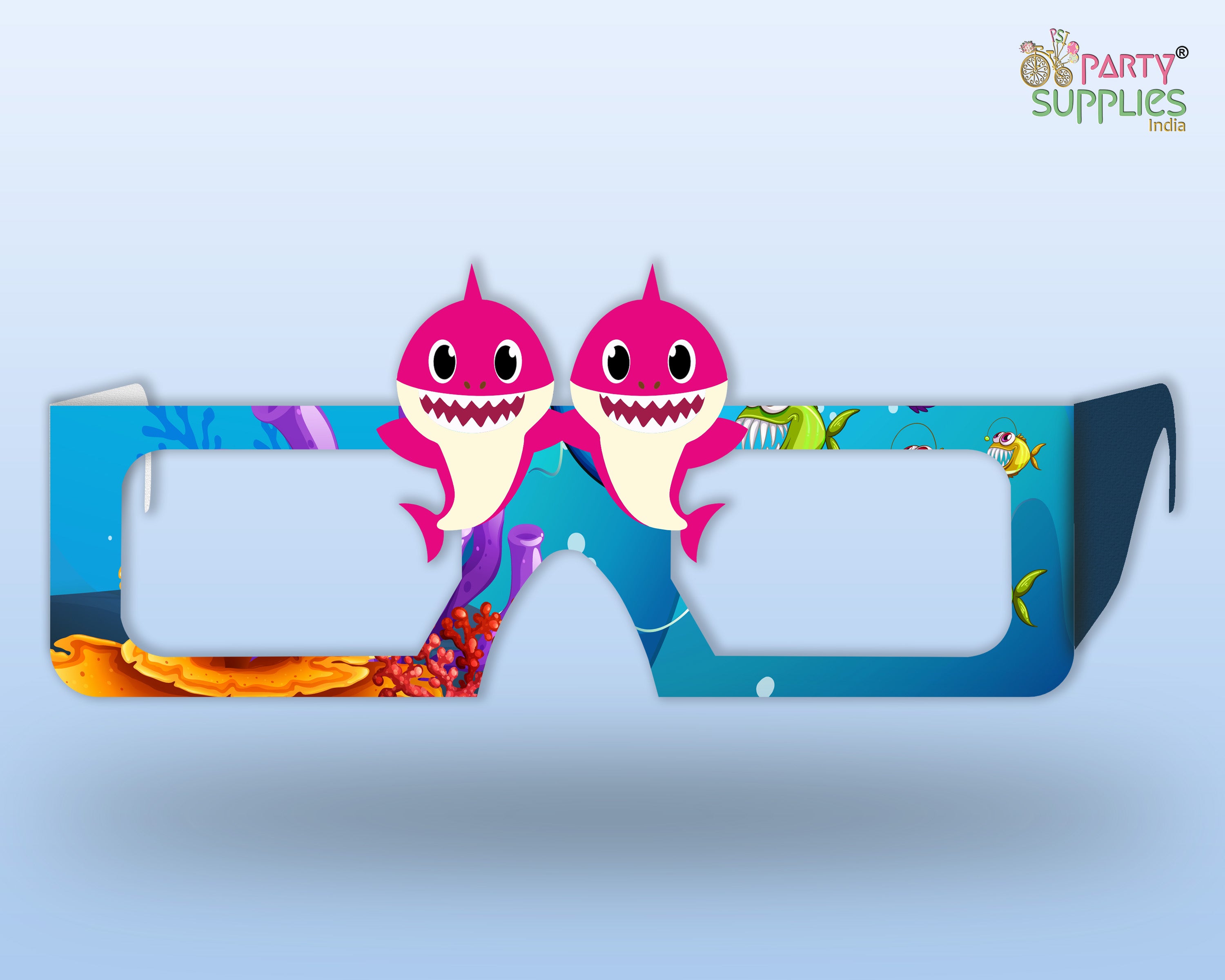 Shark theme Customized Birthday Party glasses