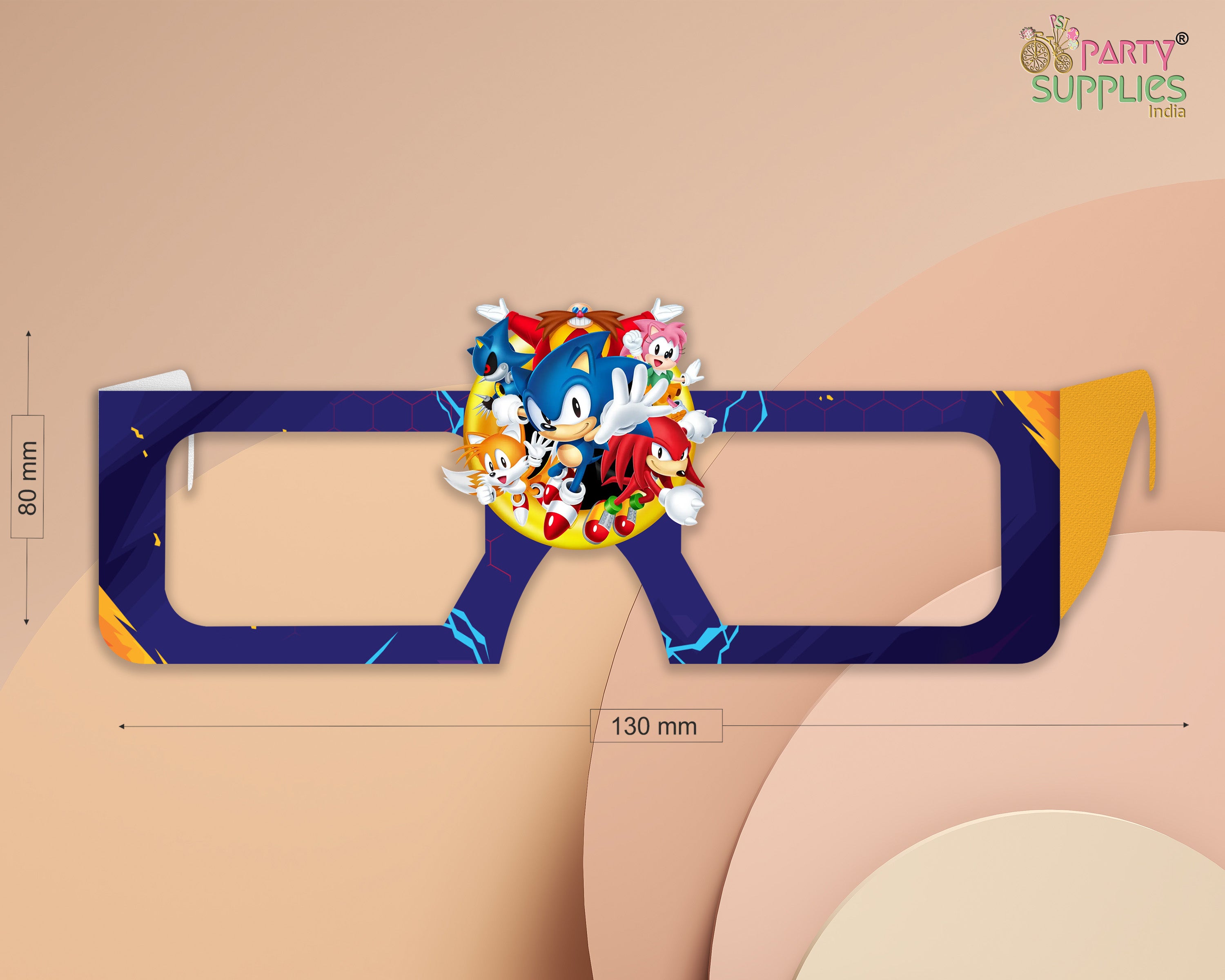 Sonic The Hedgehog theme Birthday Party glasses