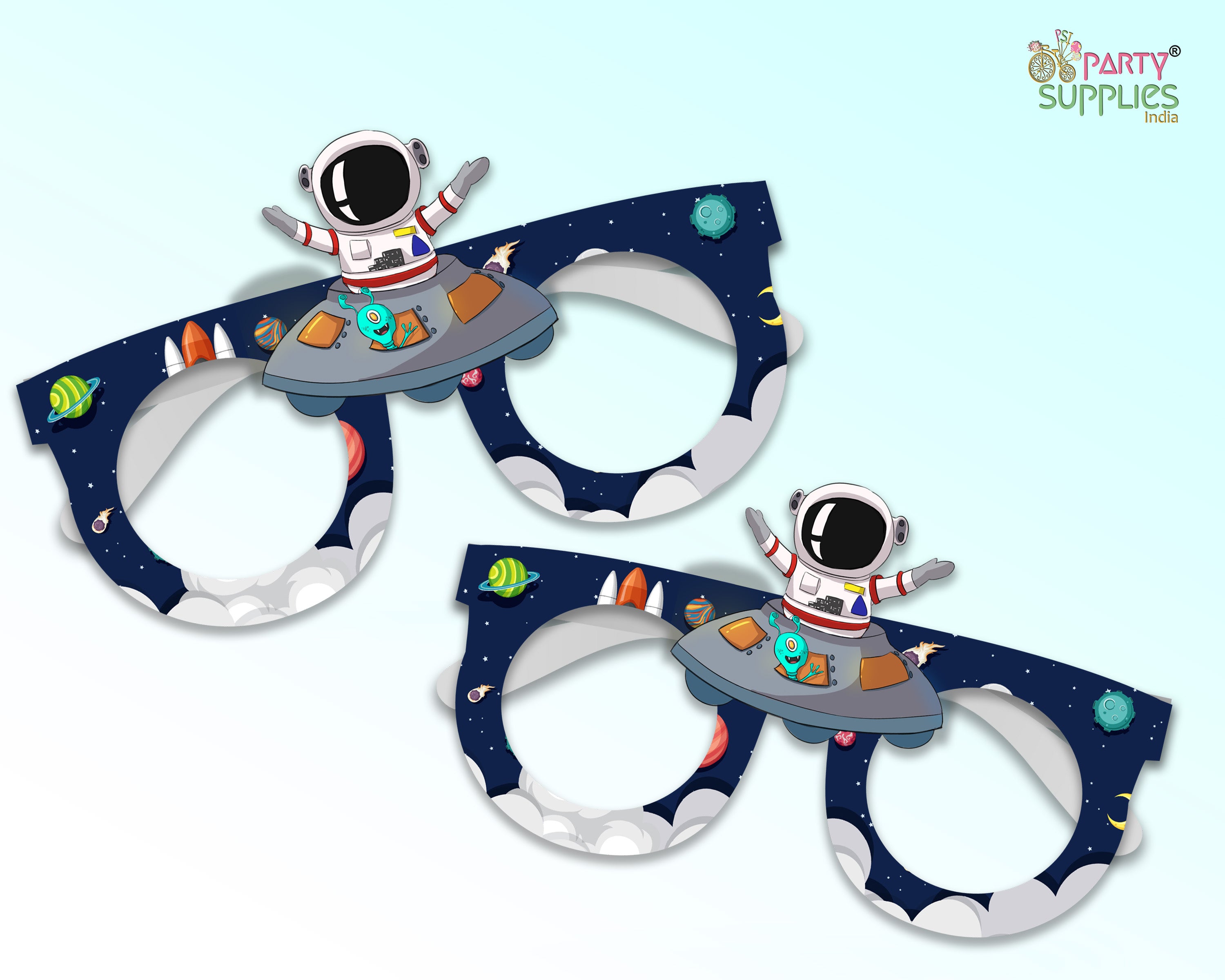 Space theme Birthday Party glasses