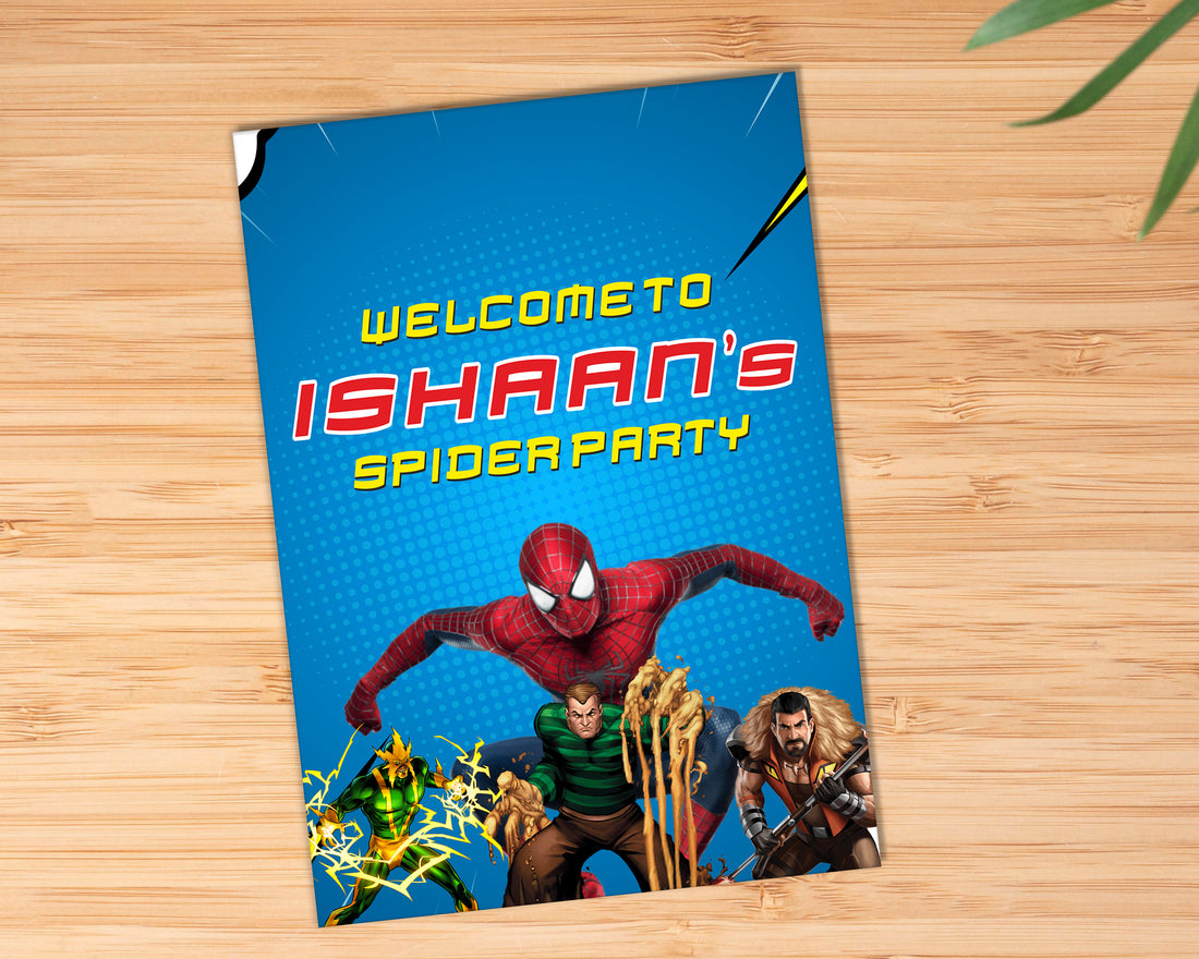 Spiderman Theme Personalized Welcome Board
