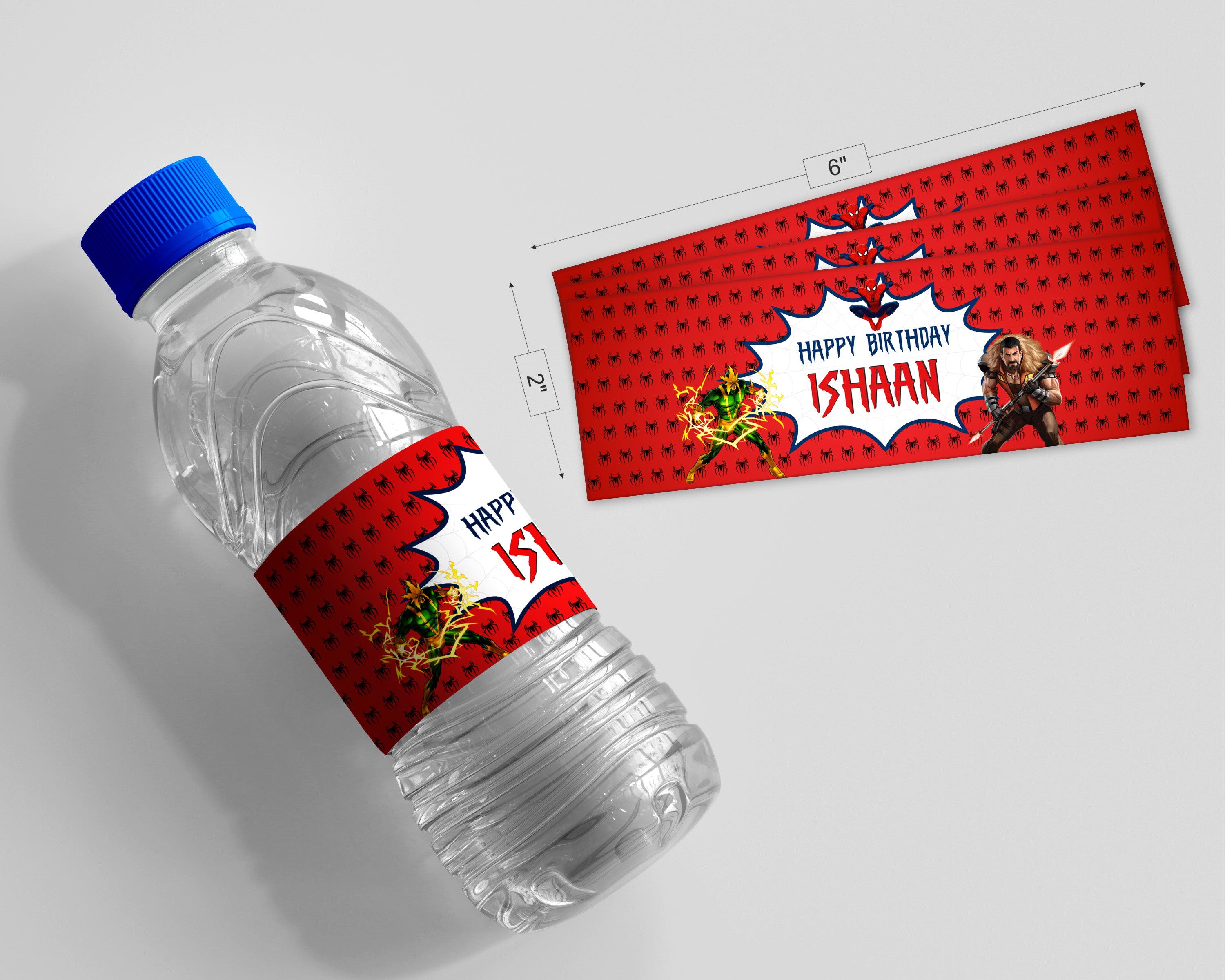 Spiderman Theme Water Bottle Sticker