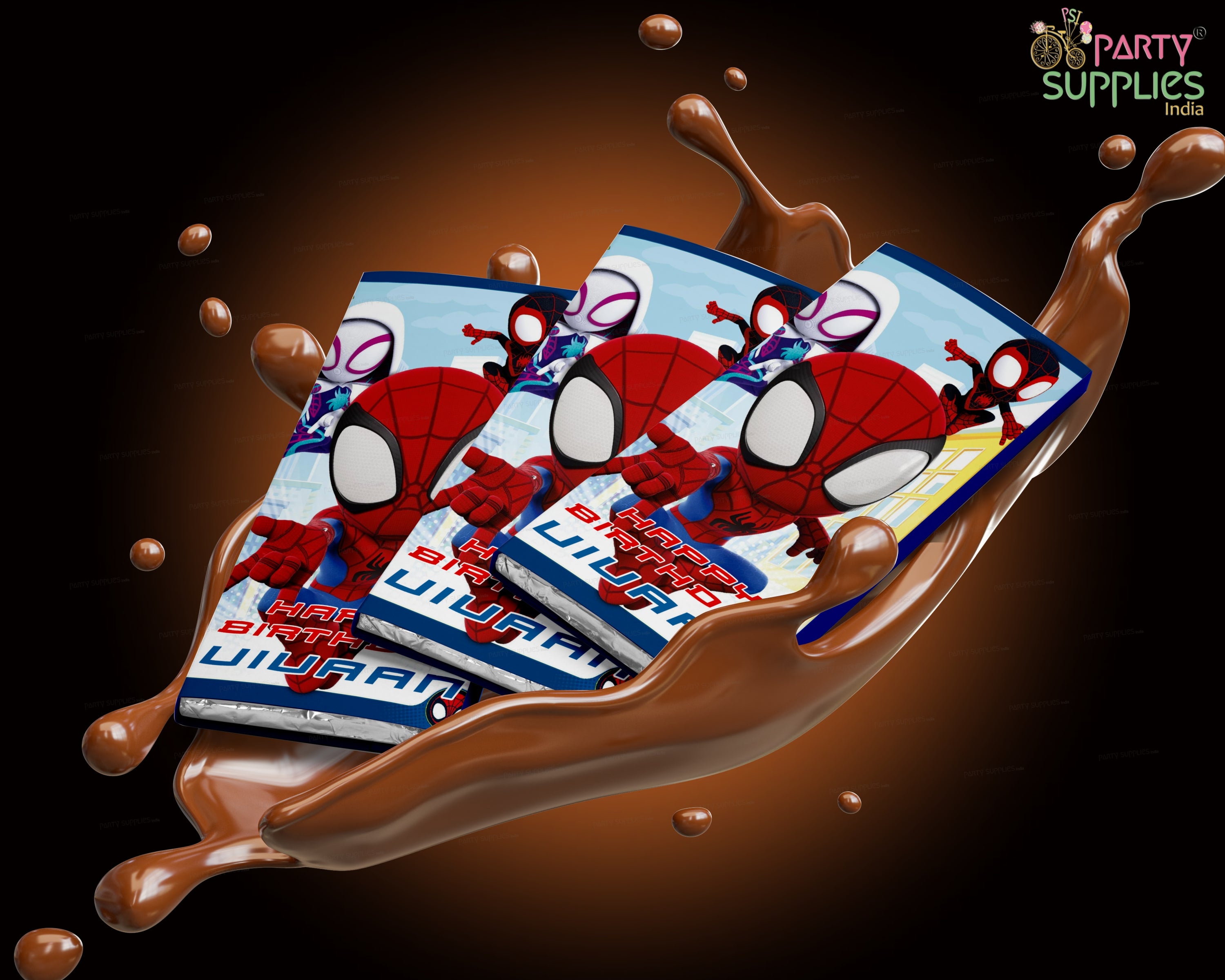 Spidy Theme Home Made Chocolate Return Gifts