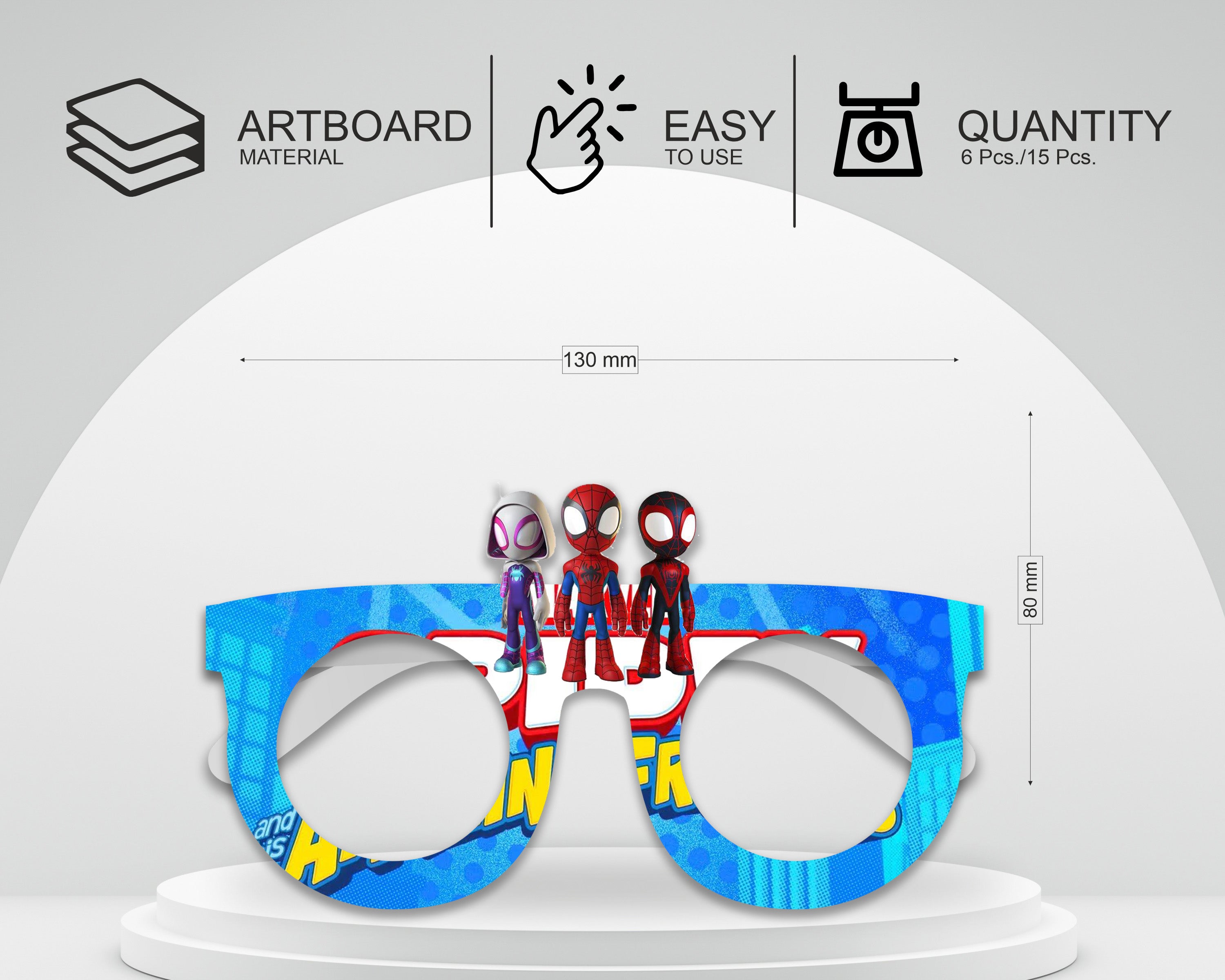 Spidey And His Amazing Friends theme Birthday Party glasses