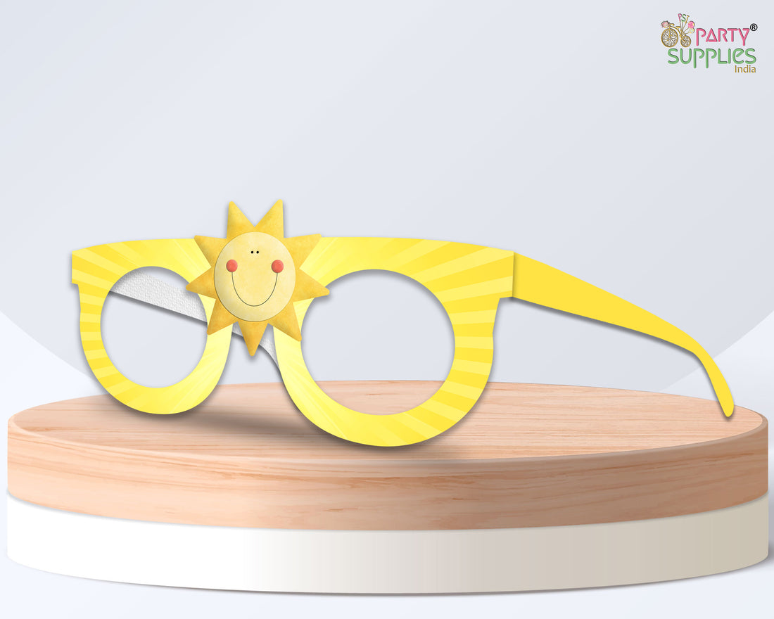 Sunshine Boy theme Birthday Party glasses