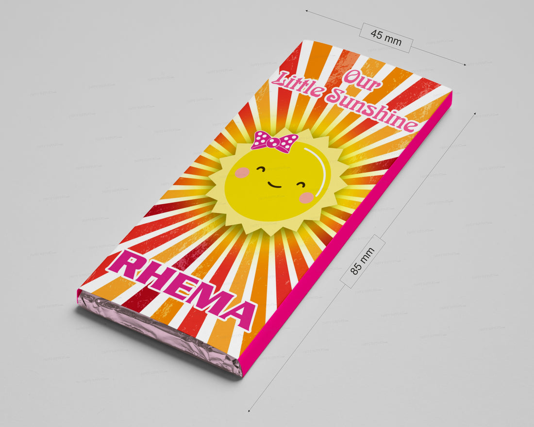 Sunshine Girl Theme Home Made Chocolate Return Gifts