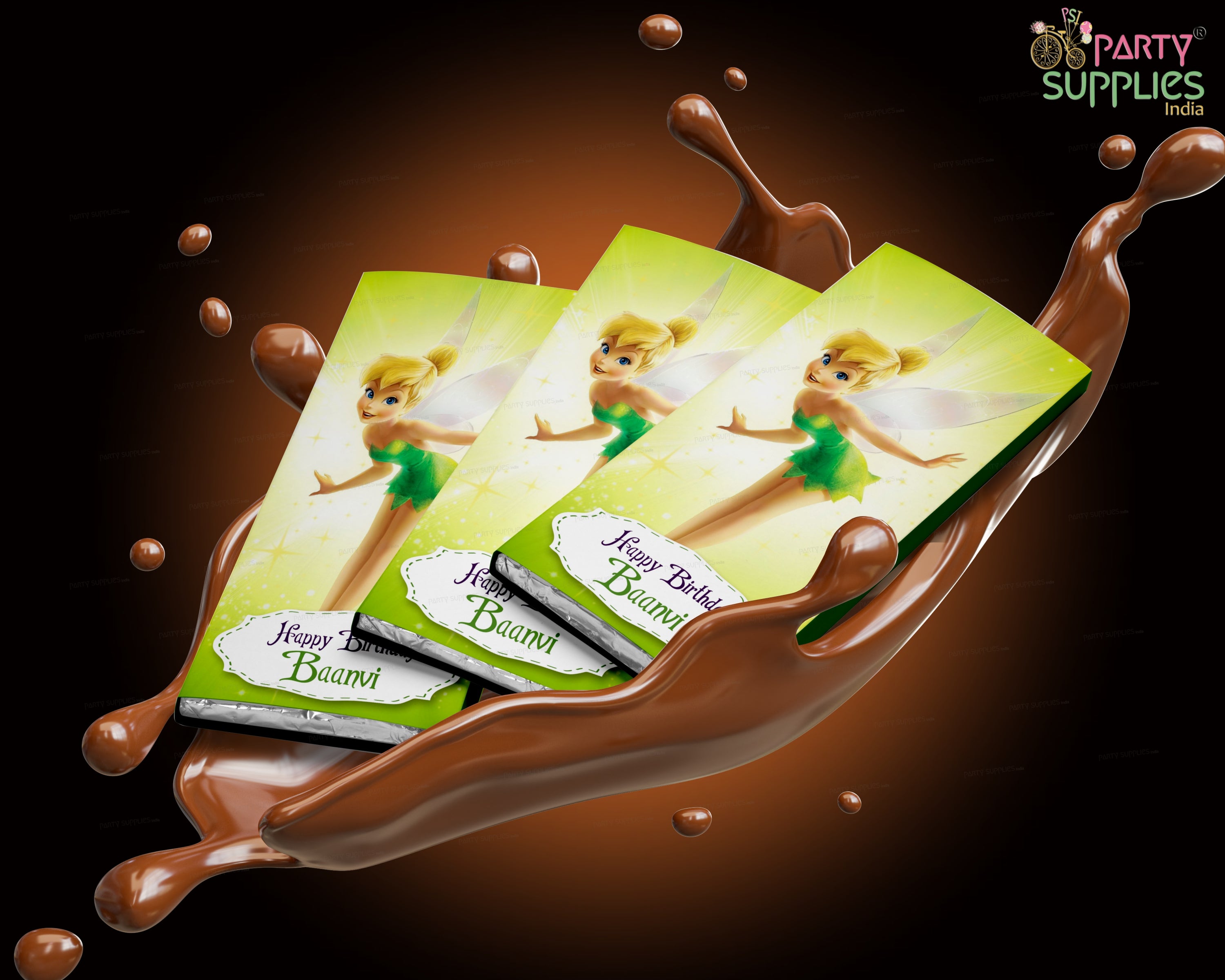 TinkerBell Theme Home Made Chocolate Return Gifts