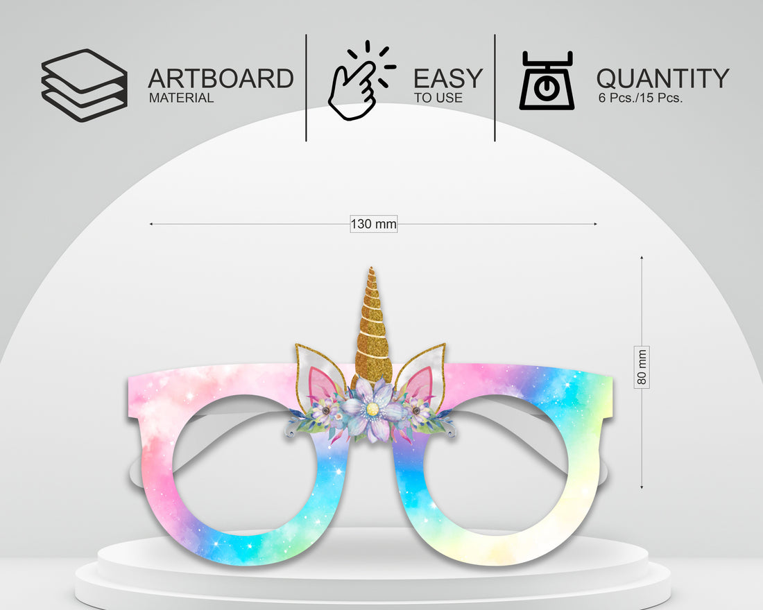 Unicorn theme Birthday Party glasses