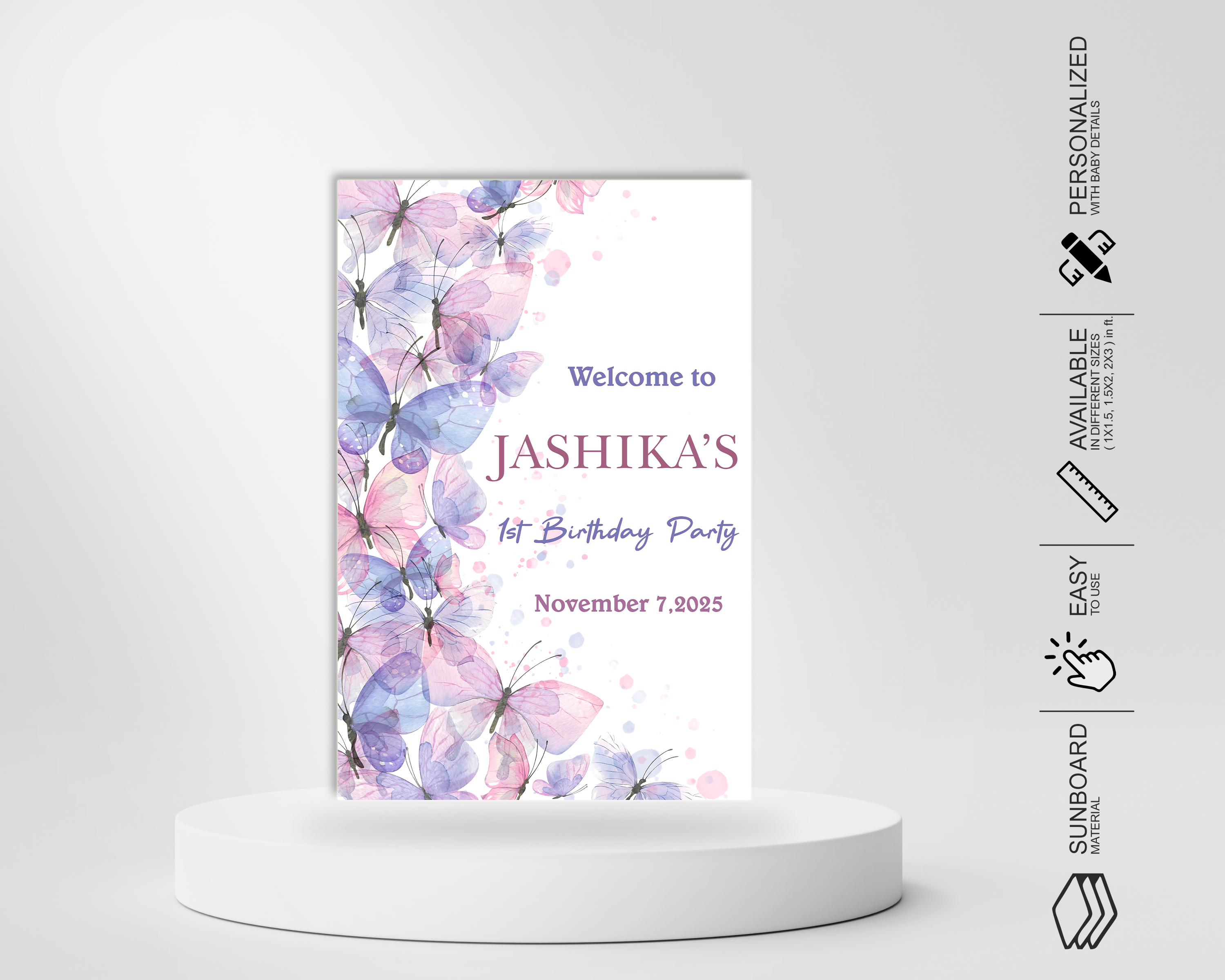 Butterfly Theme Welcome Board - image 3 of 3 | Party Supplies India