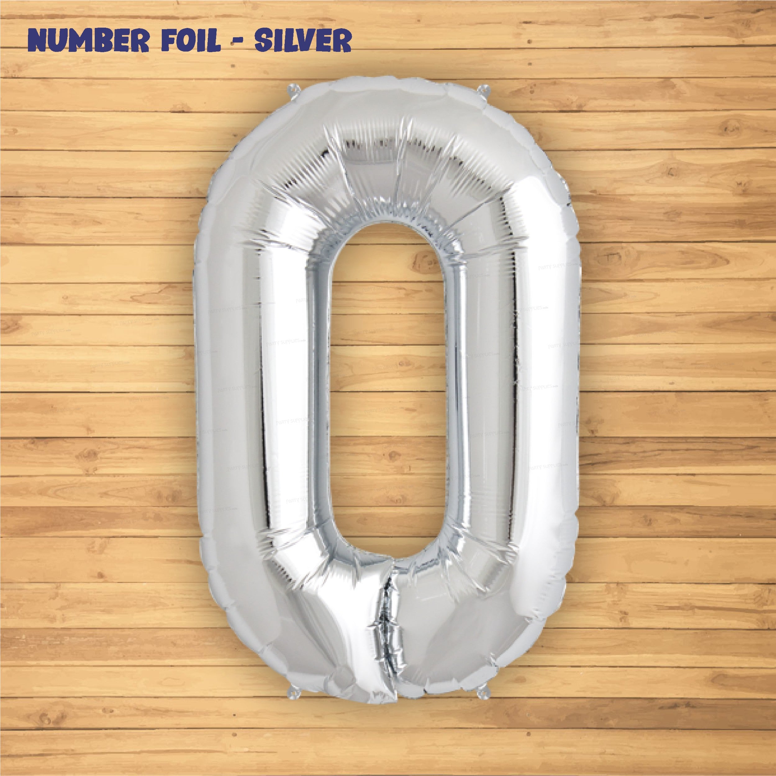 Number 0 Premium Silver Foil Balloon