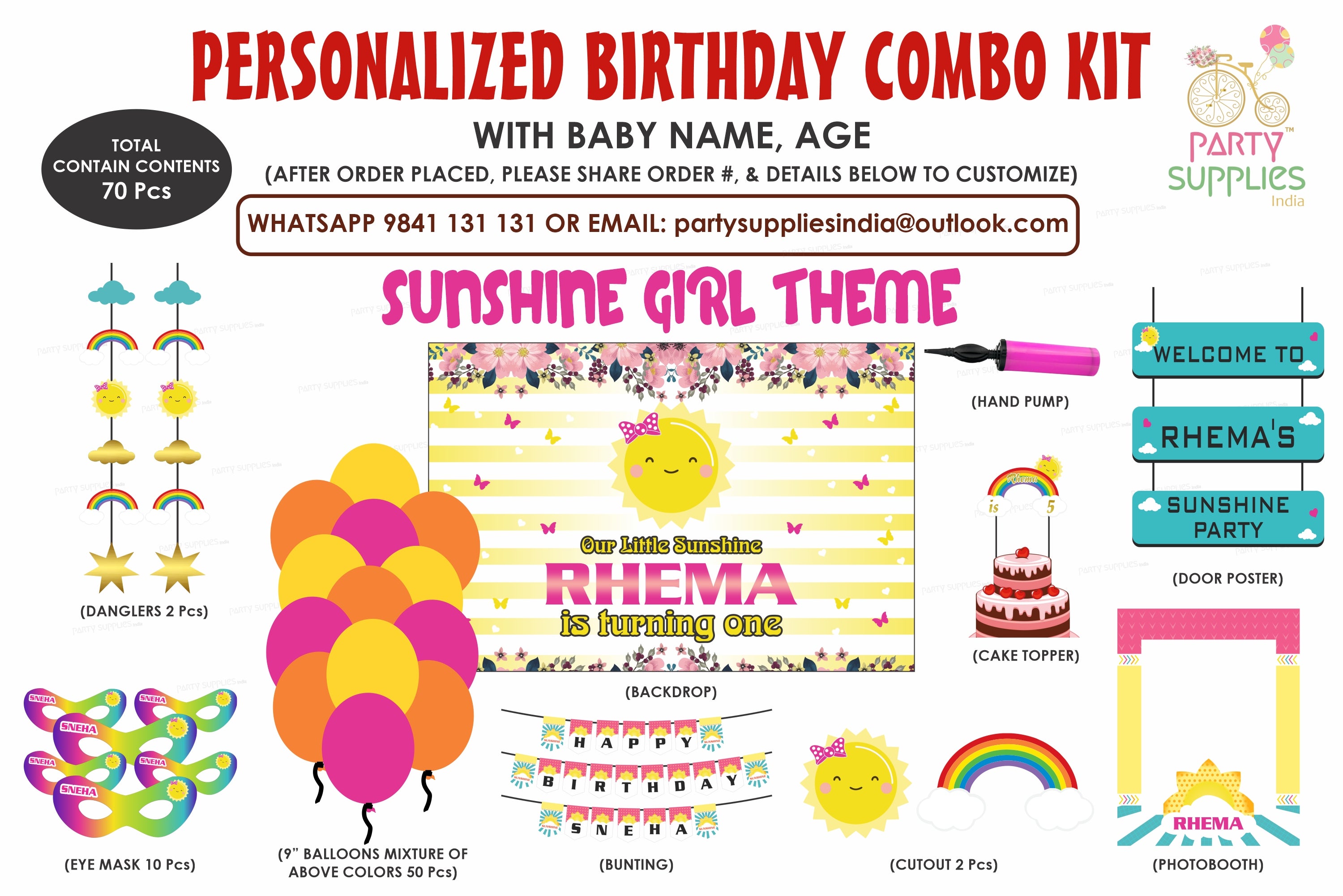 Sunshine Girl Theme Exclusive Kit - image 1 of 11 | Party Supplies India