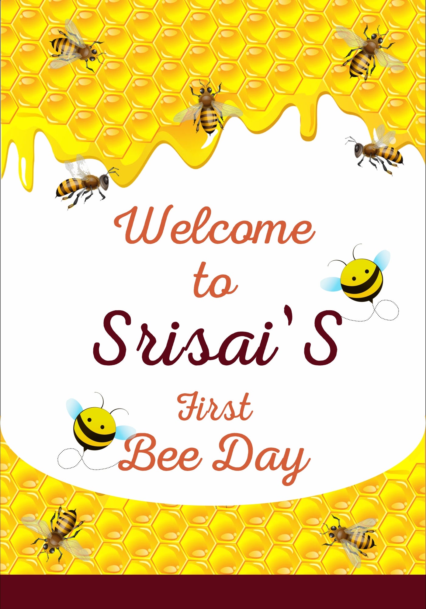 Bumble Bee Customized Theme Welcome Board